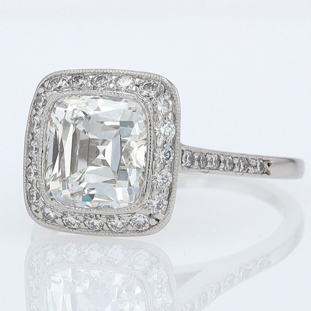 SOLD Tiffany & Co. 2.81 Carat Cushion Diamond Engagement Ring