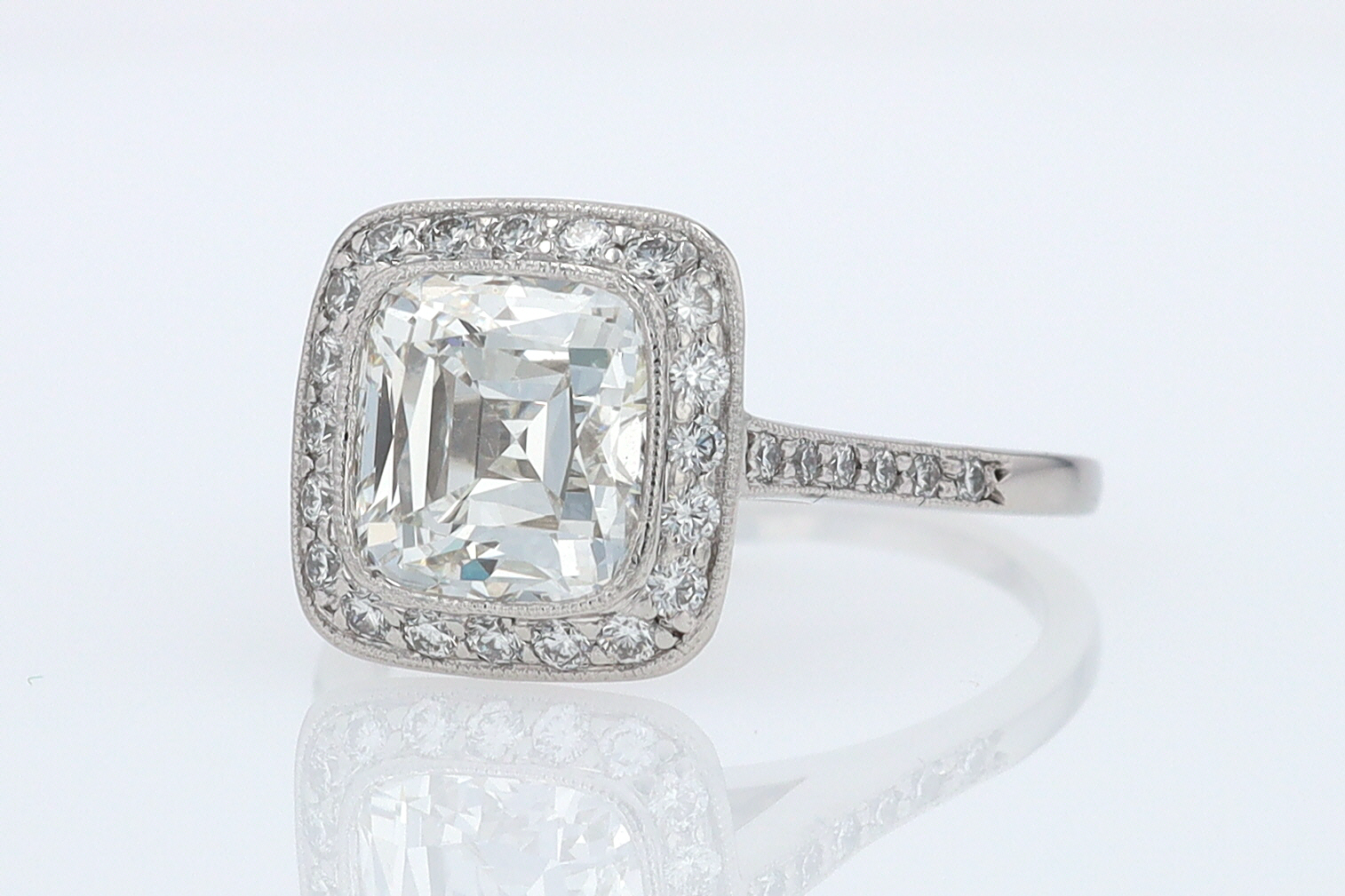 SOLD Tiffany & Co. 2.81 Carat Cushion Diamond Engagement Ring