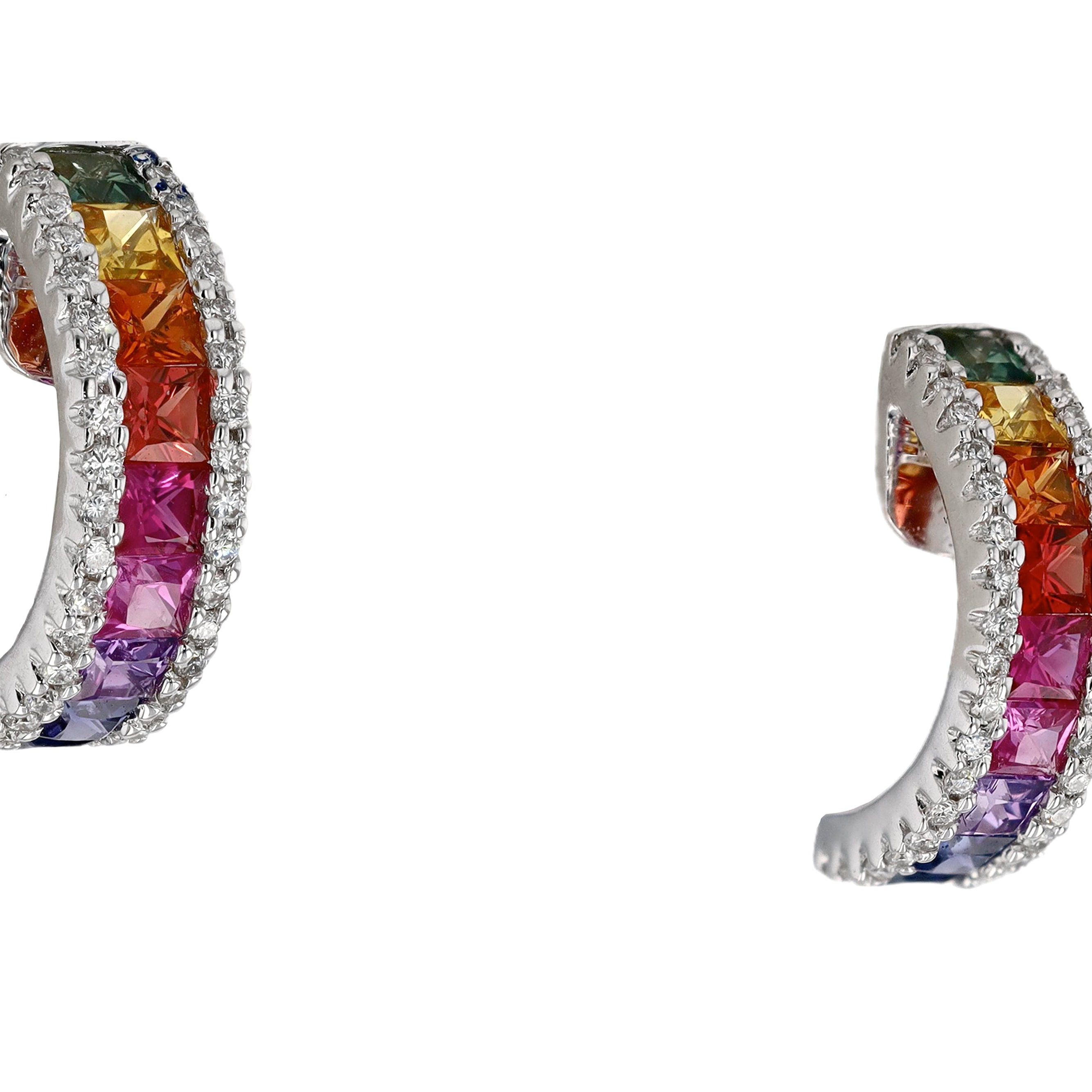 Sparkling Rainbow Sapphire Multi Color Earrings