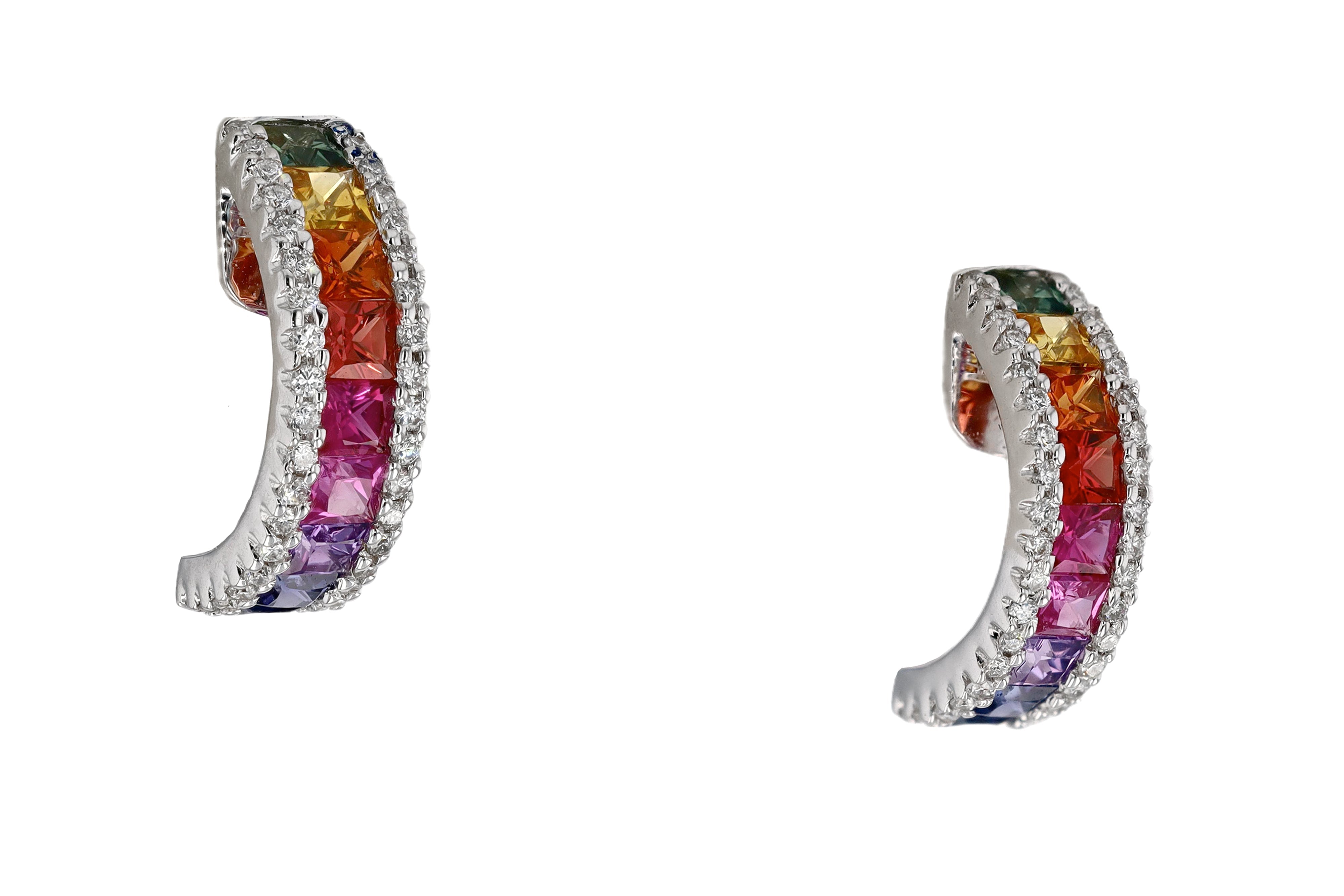 Sparkling Rainbow Sapphire Multi Color Earrings