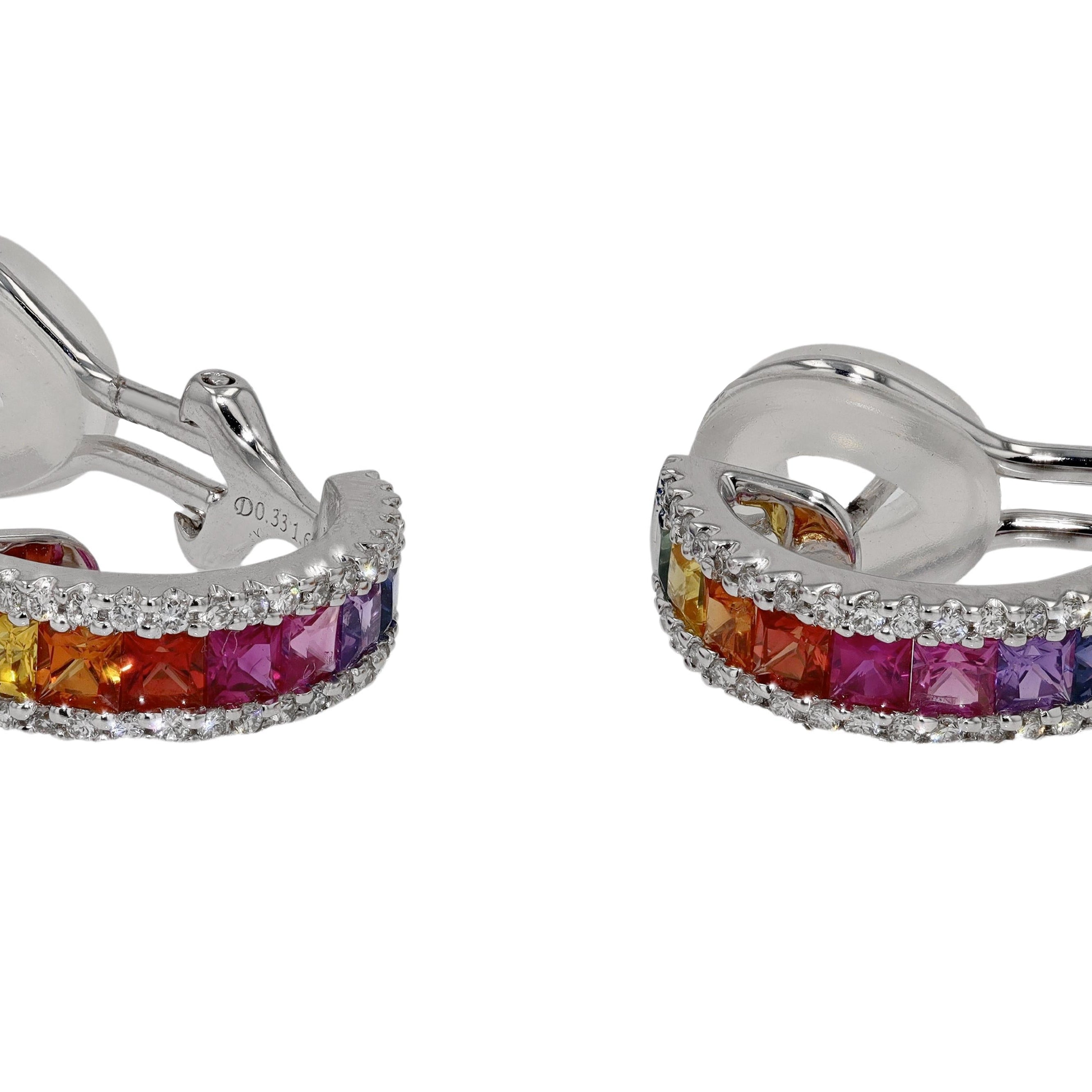 Sparkling Rainbow Sapphire Multi Color Earrings