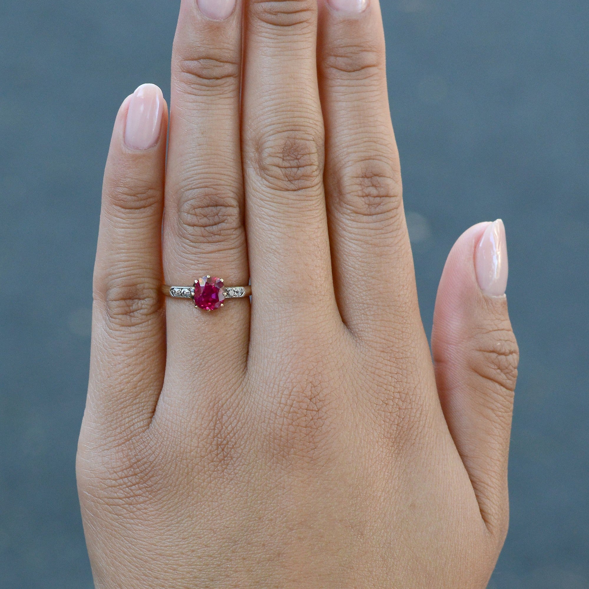 The Best Antique Victorian No Heat 1.86 Carat Burmese Ruby Ring