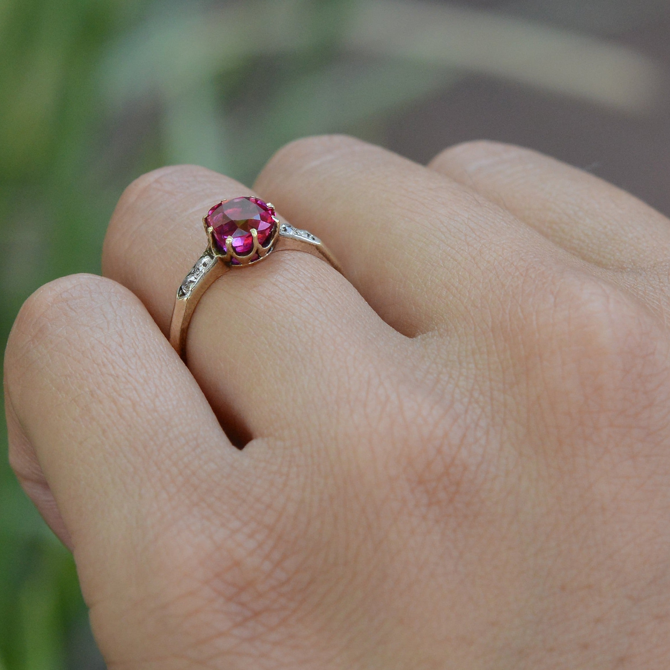 The Best Antique Victorian No Heat 1.86 Carat Burmese Ruby Ring