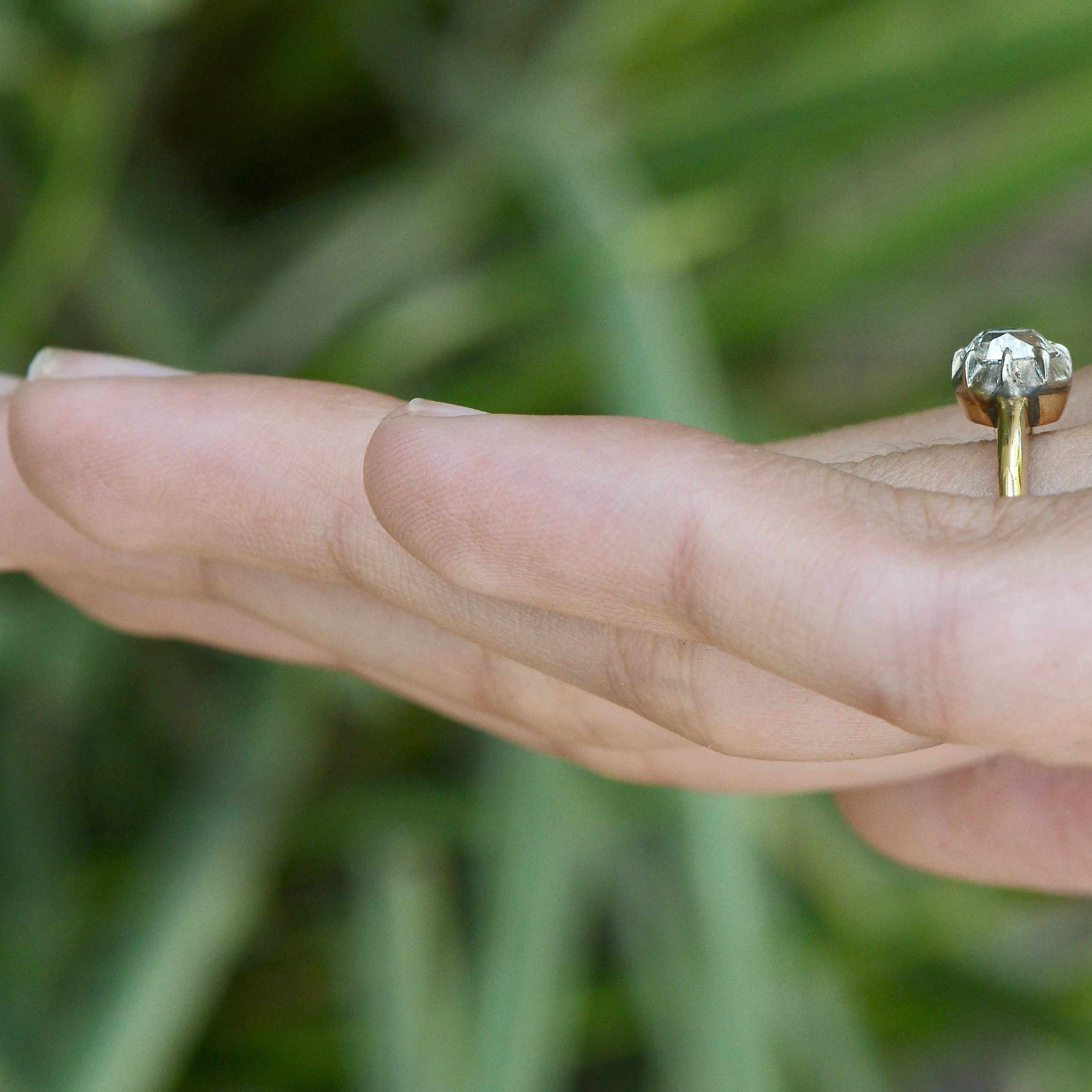 2 tone diamond solitaire ring.