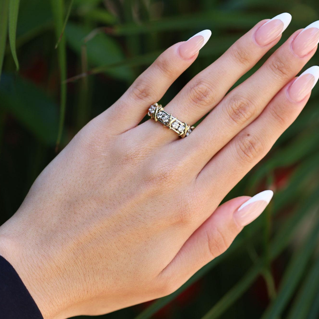 Tiffany & Co Signed Schlumberger Diamond Band Size 7