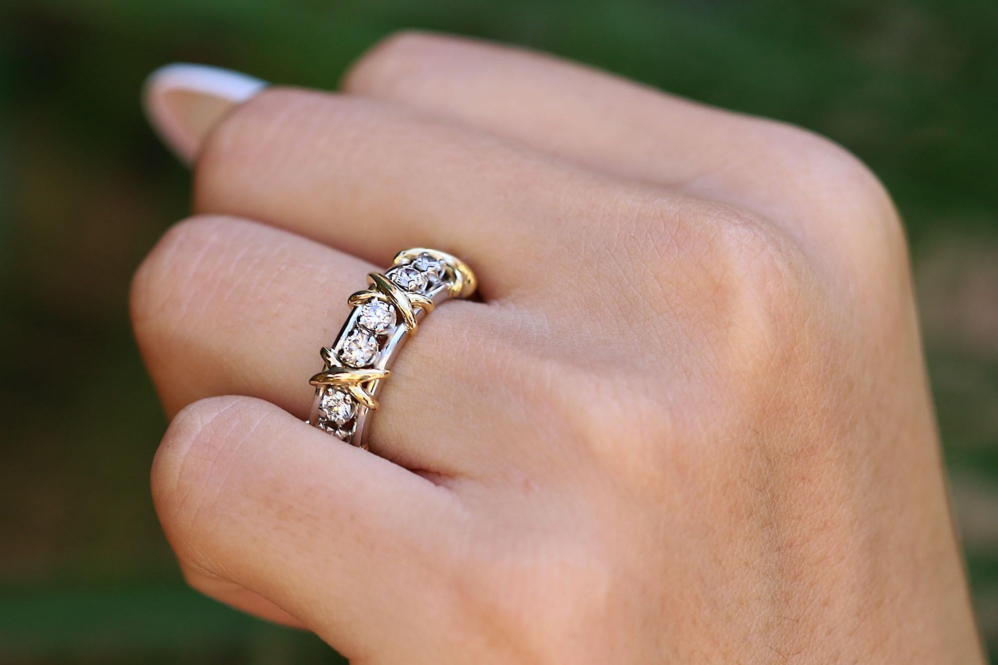 Tiffany & Co Signed Schlumberger Diamond Band Size 7