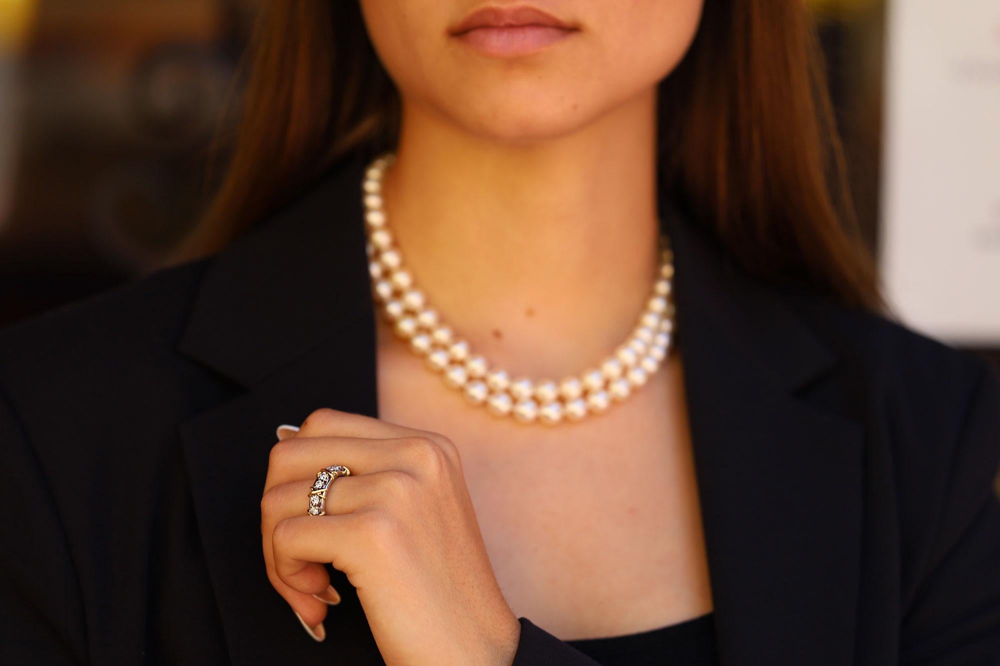 Tiffany & Co Signed Schlumberger Diamond Band Size 7