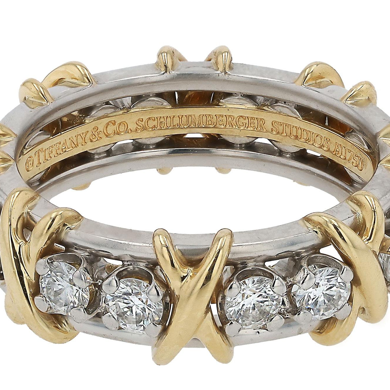 Tiffany & Co Signed Schlumberger Diamond Band Size 7