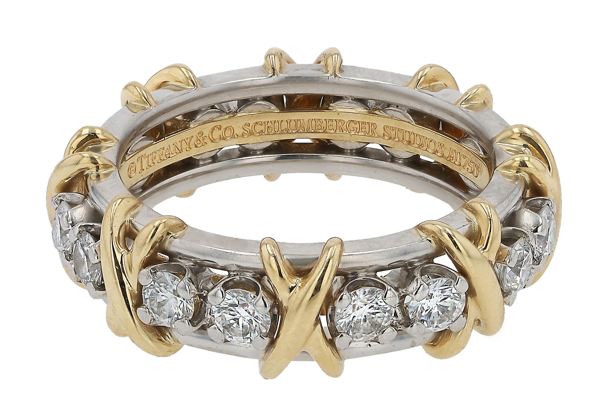 Tiffany & Co Signed Schlumberger Diamond Band Size 7