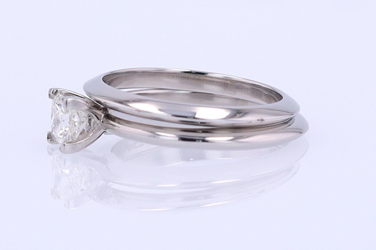 Tiffany & Co. Princess Cut Diamond Engagement Ring & Wedding Band