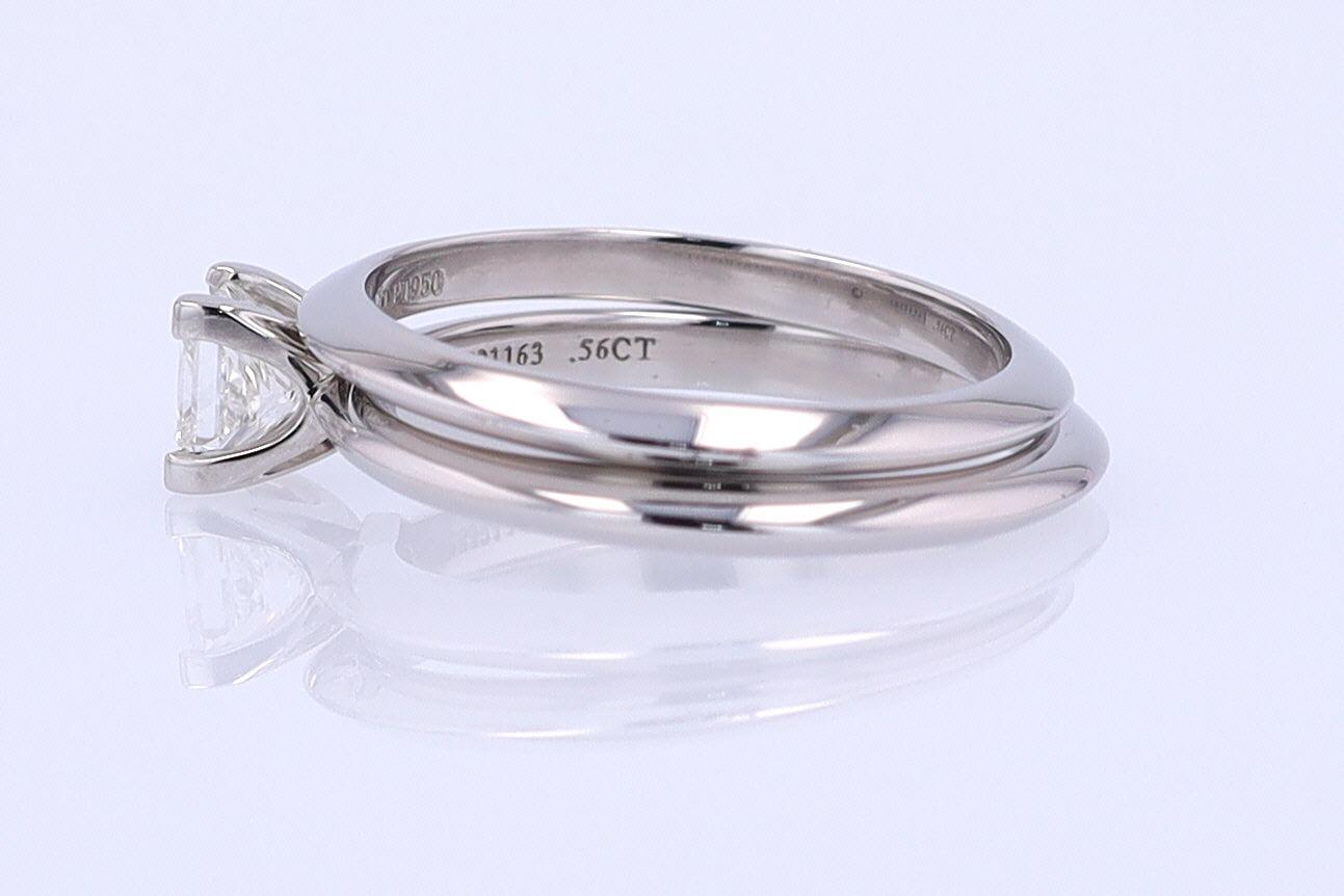 Tiffany & Co. Princess Cut Diamond Engagement Ring & Wedding Band