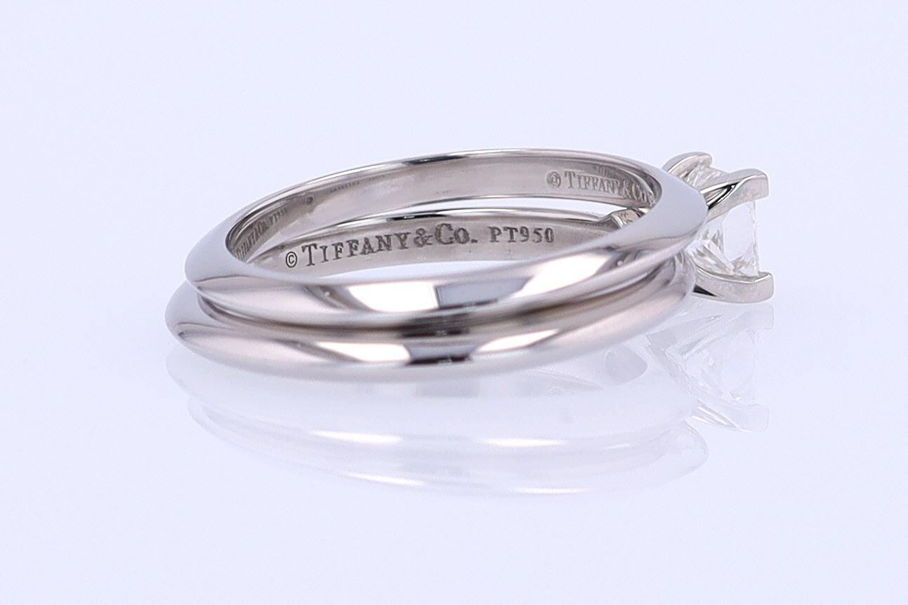 Tiffany & Co. Princess Cut Diamond Engagement Ring & Wedding Band