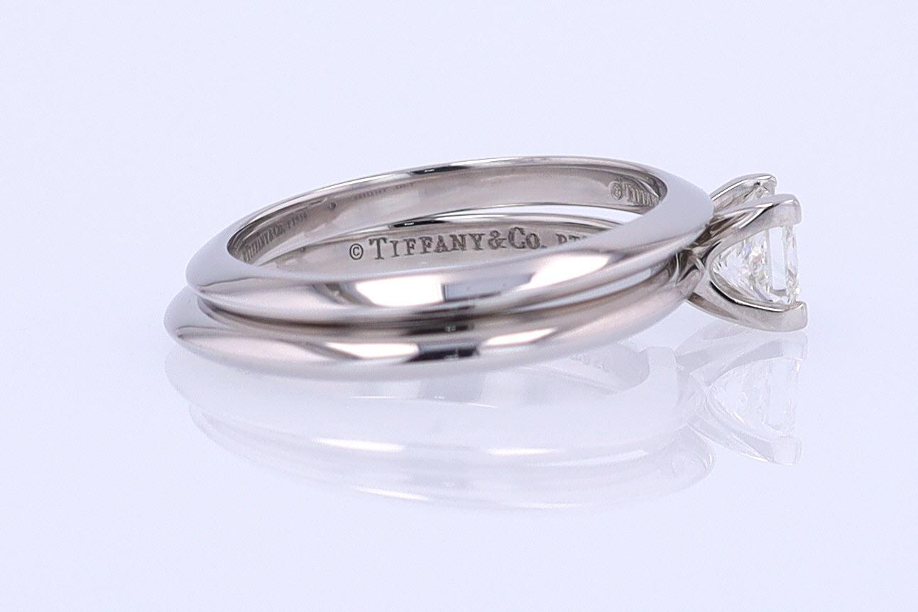 Tiffany & Co. Princess Cut Diamond Engagement Ring & Wedding Band