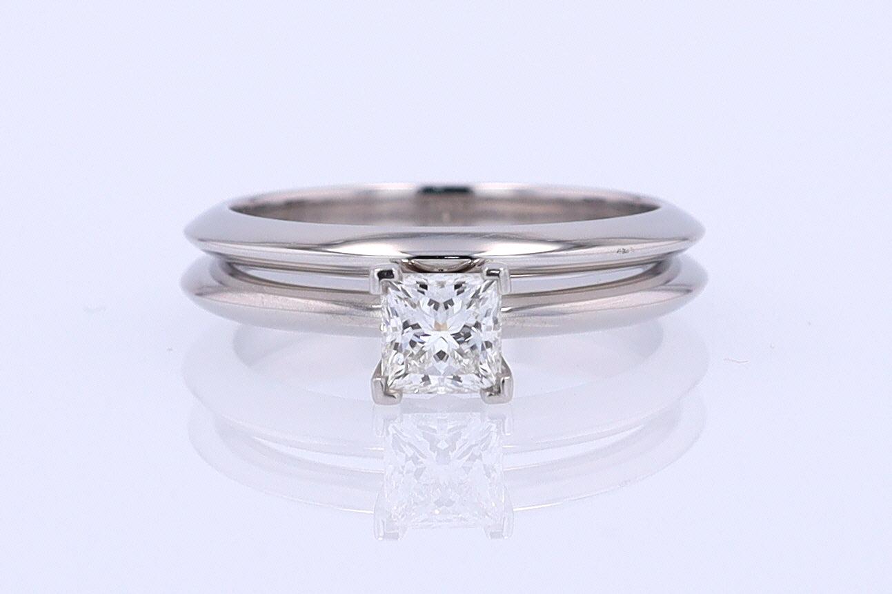 Tiffany & Co. Princess Cut Diamond Engagement Ring & Wedding Band