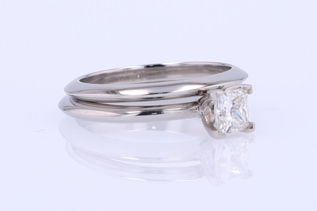 Tiffany & Co. Princess Cut Diamond Engagement Ring & Wedding Band
