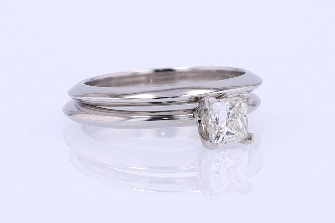 Tiffany & Co. Princess Cut Diamond Engagement Ring & Wedding Band