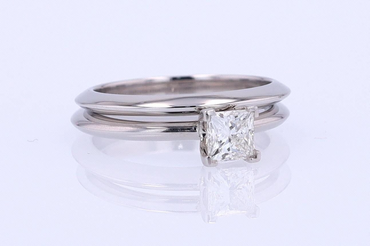 Tiffany & Co. Princess Cut Diamond Engagement Ring & Wedding Band