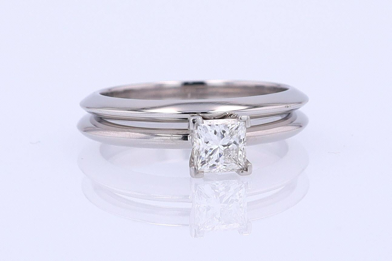 Tiffany & Co. Princess Cut Diamond Engagement Ring & Wedding Band