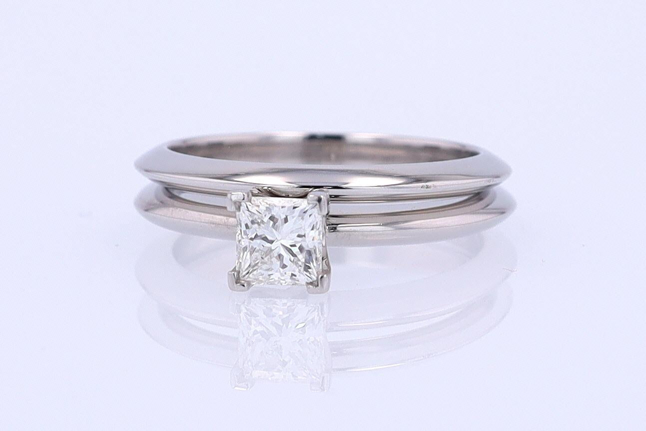 Tiffany & Co. Princess Cut Diamond Engagement Ring & Wedding Band