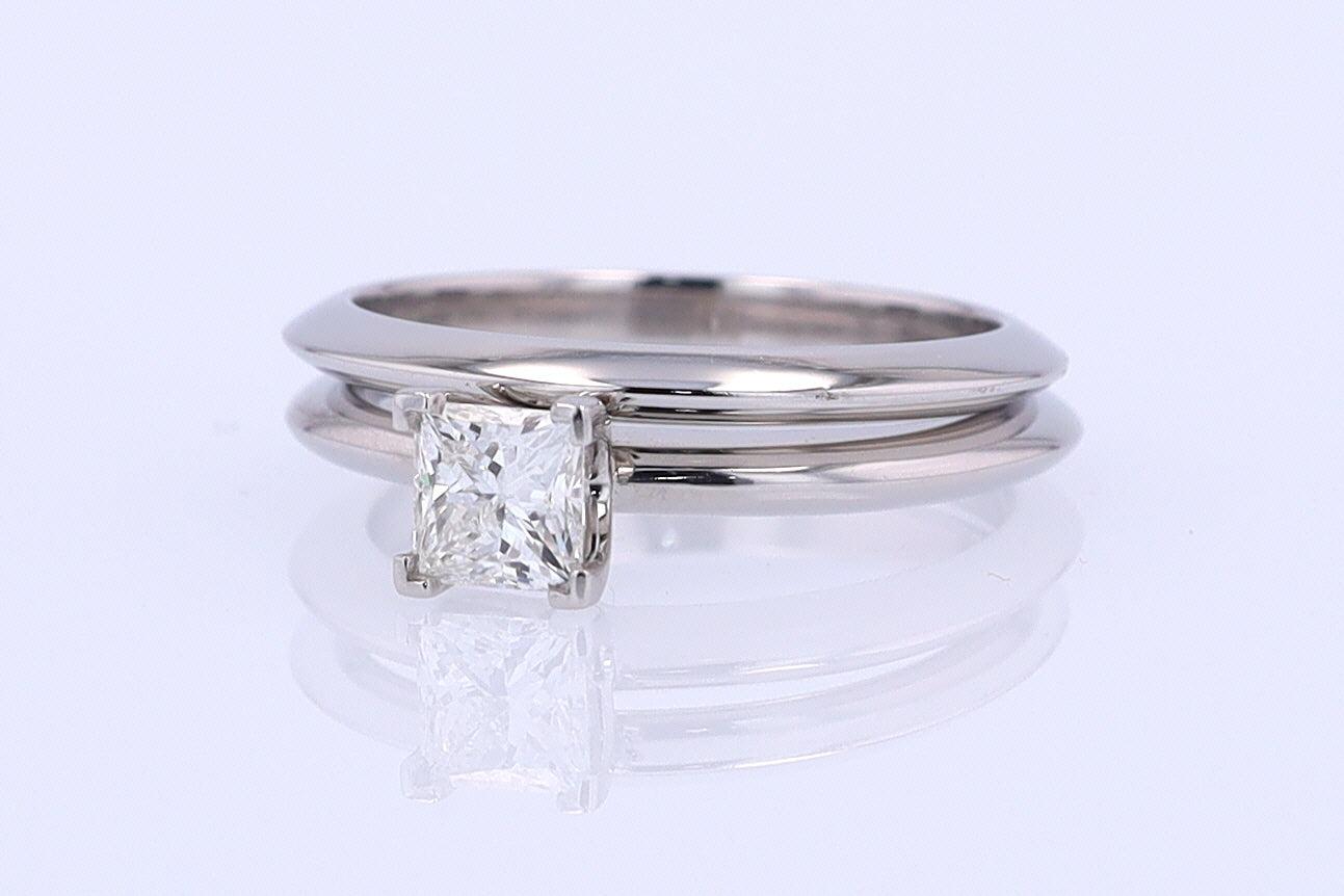 Tiffany & Co. Princess Cut Diamond Engagement Ring & Wedding Band