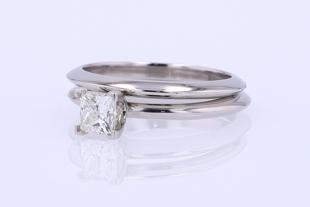 Tiffany & Co. Princess Cut Diamond Engagement Ring & Wedding Band