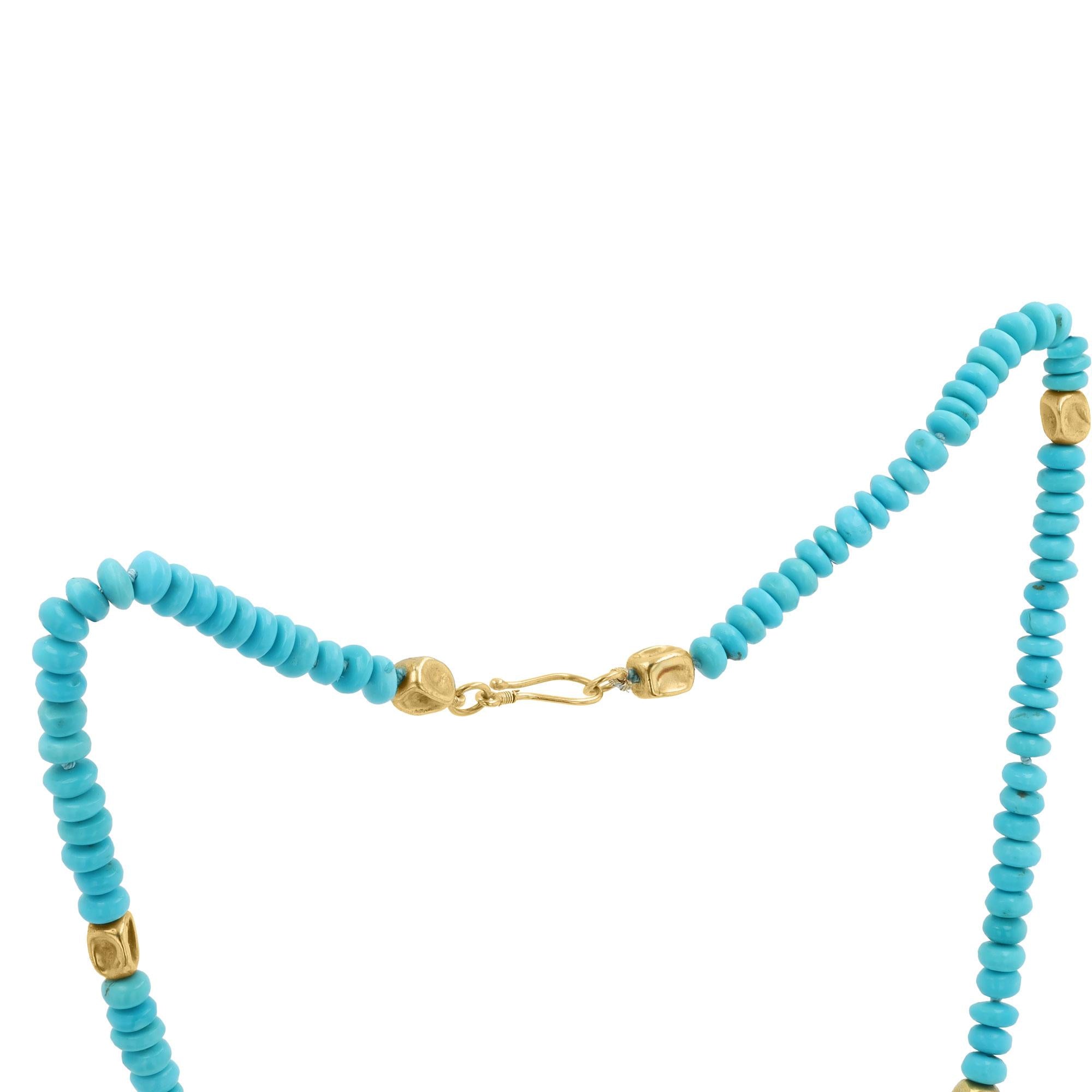 Turquoise & 18k Yellow Gold Strand Necklace