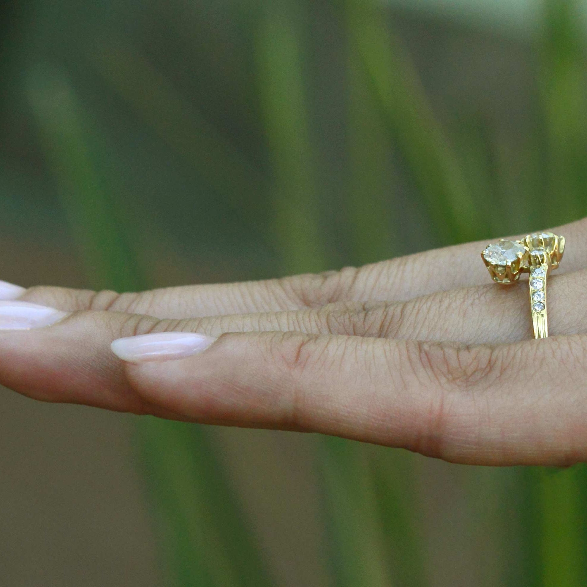 Twin Diamond Toi Et Moi Antique Engagement Ring