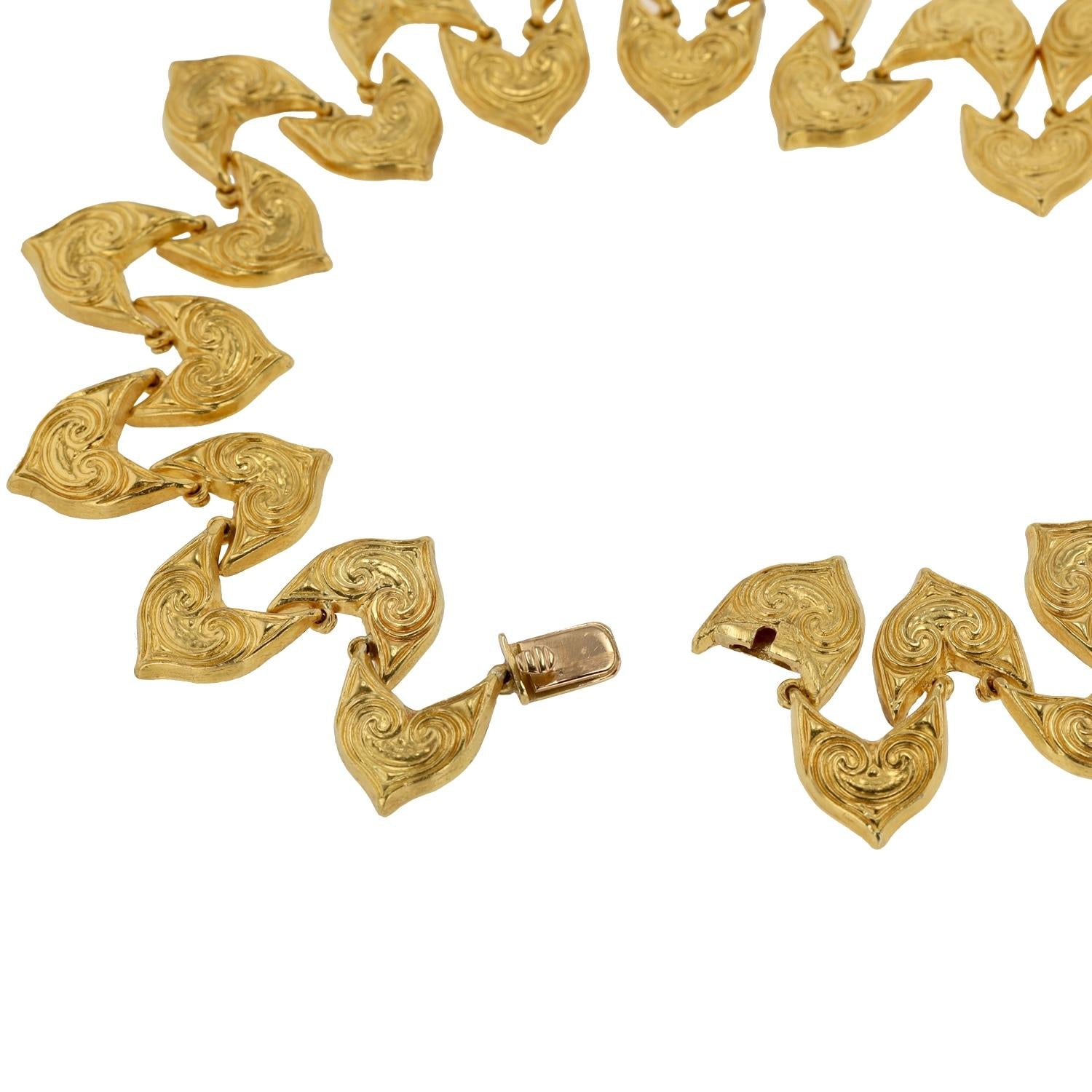 Awe Inspiring Vintage Ilias Lalaounis 22k Gold Ivy Leaf Necklace