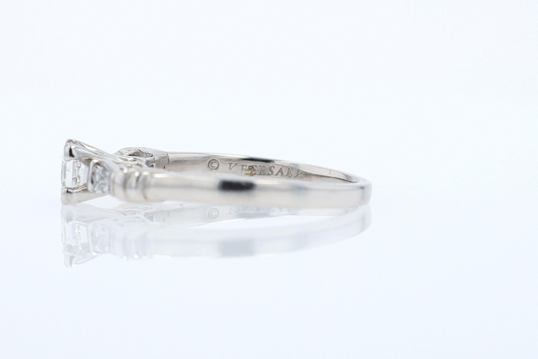 Vintage 1/2 Carat Petite Princess Cut Diamond Engagement Ring