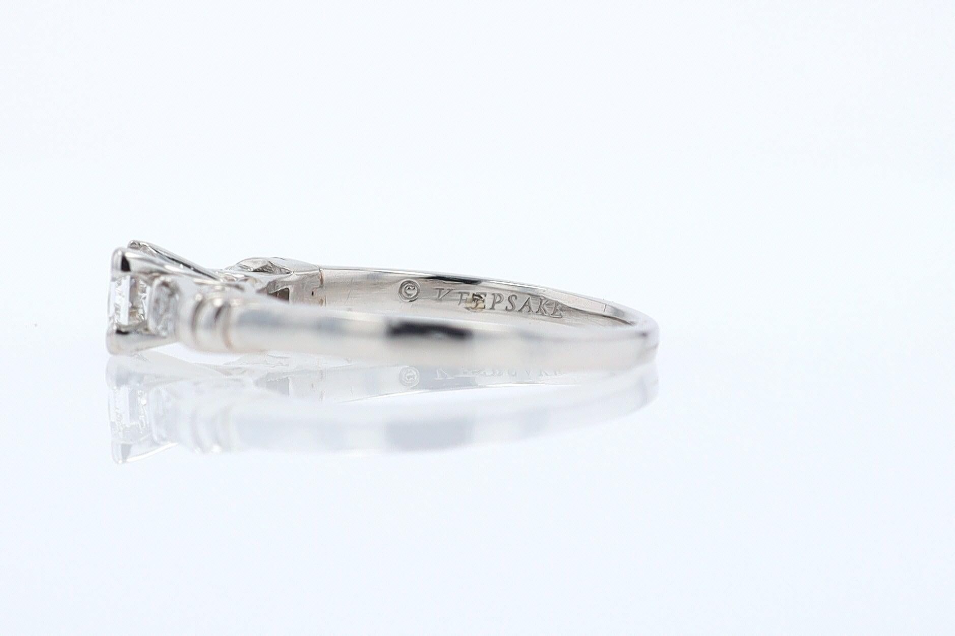 Vintage 1/2 Carat Petite Princess Cut Diamond Engagement Ring