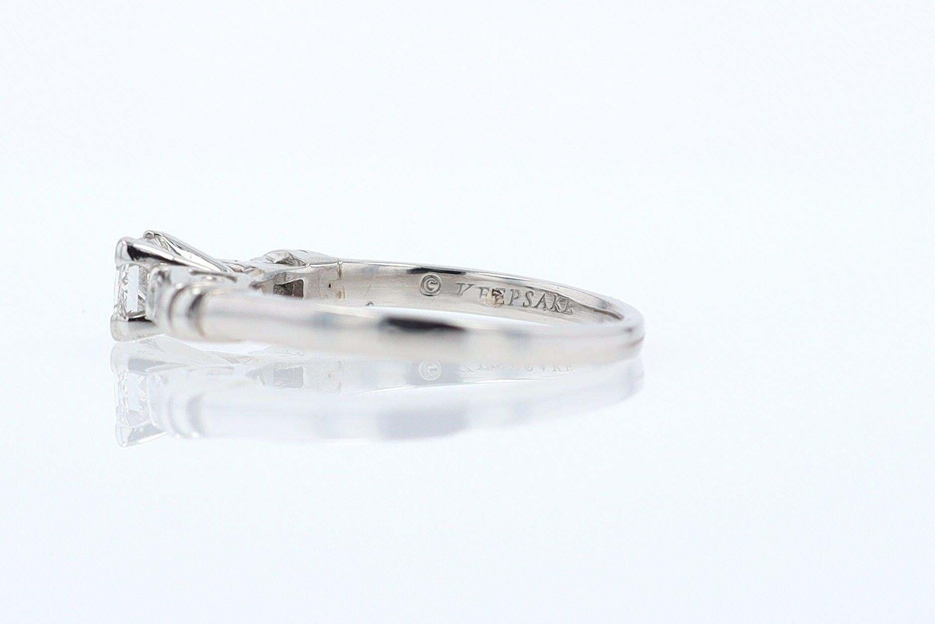 Vintage 1/2 Carat Petite Princess Cut Diamond Engagement Ring