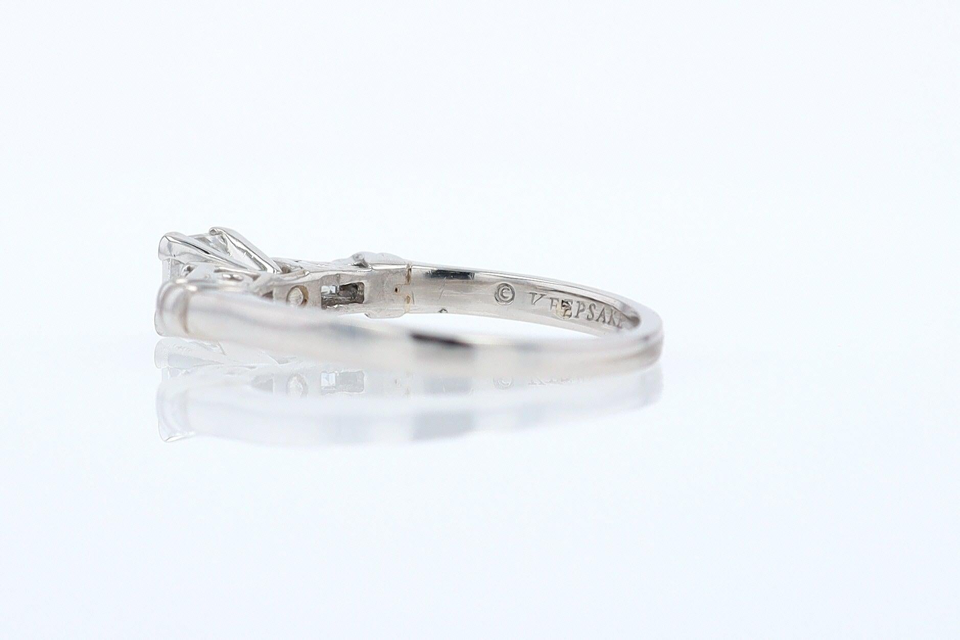 Vintage 1/2 Carat Petite Princess Cut Diamond Engagement Ring