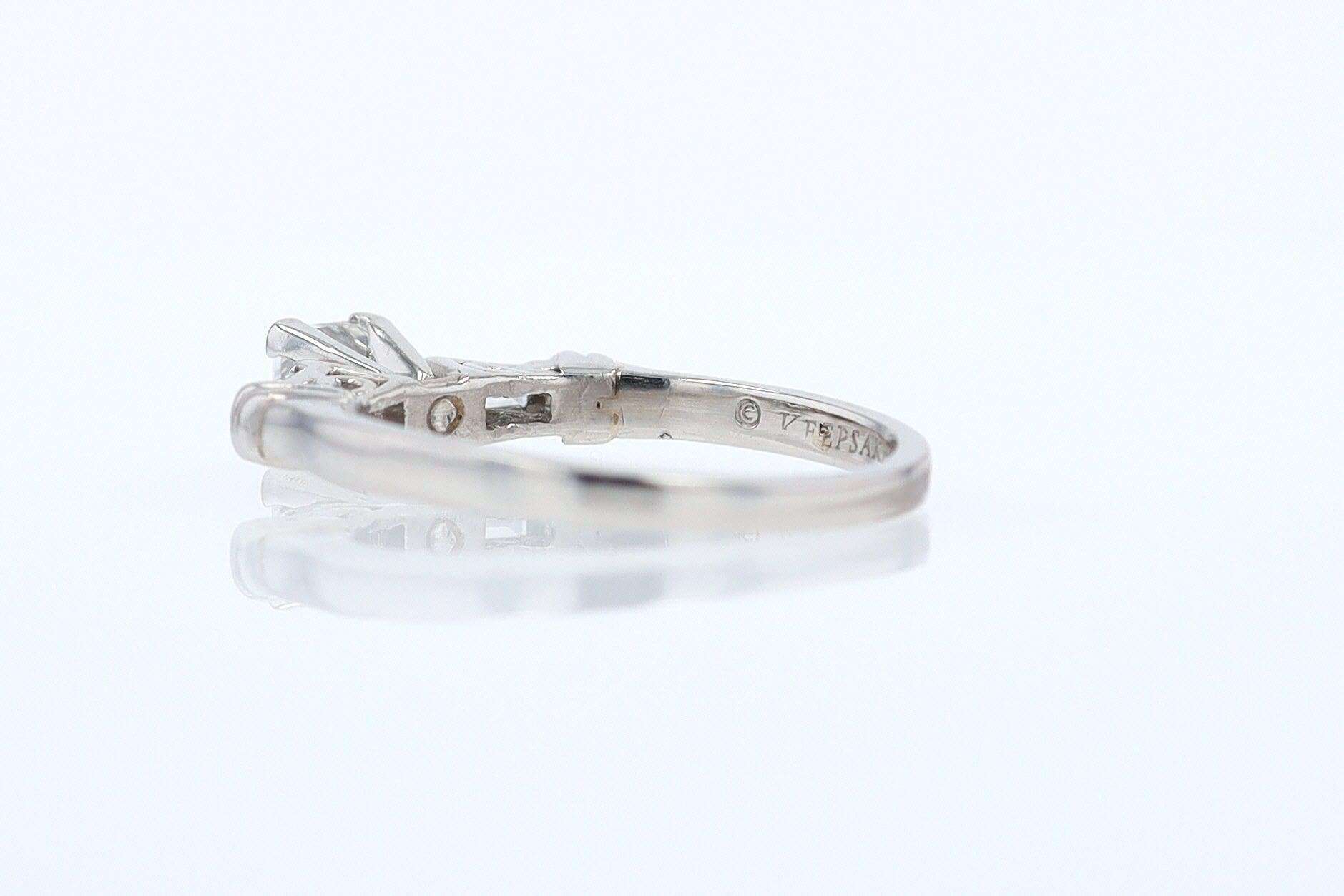 Vintage 1/2 Carat Petite Princess Cut Diamond Engagement Ring