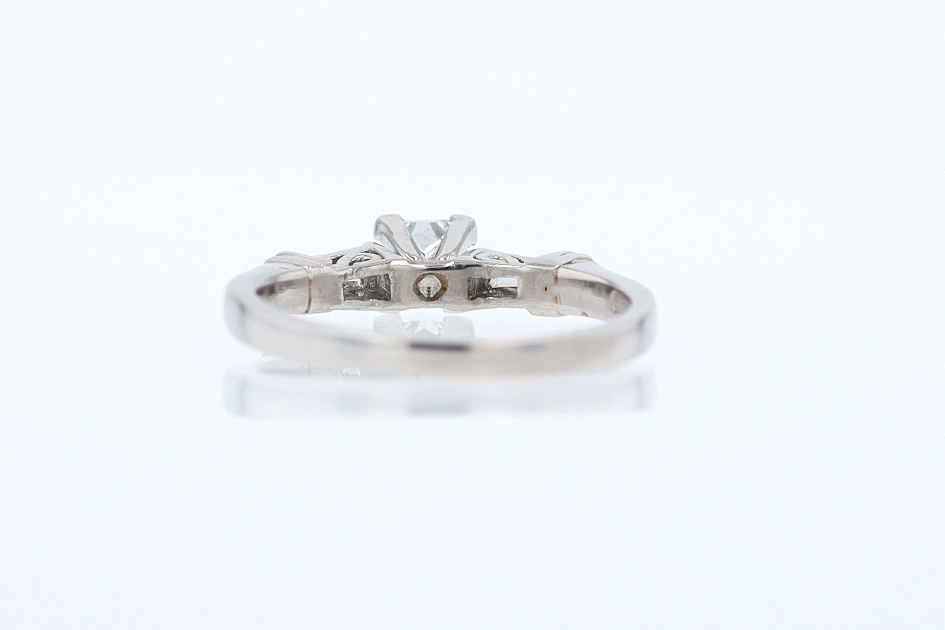 Vintage 1/2 Carat Petite Princess Cut Diamond Engagement Ring