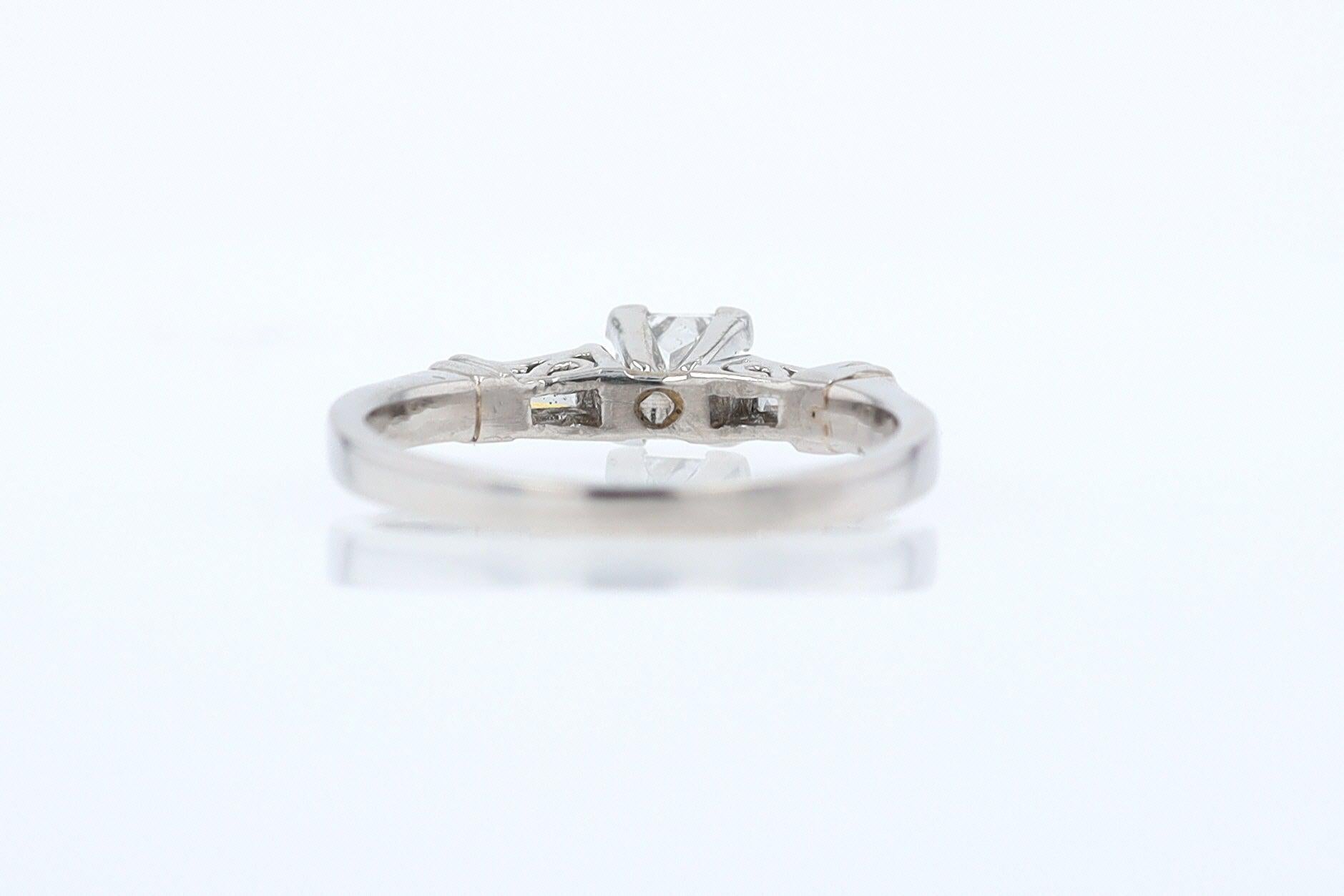 Vintage 1/2 Carat Petite Princess Cut Diamond Engagement Ring