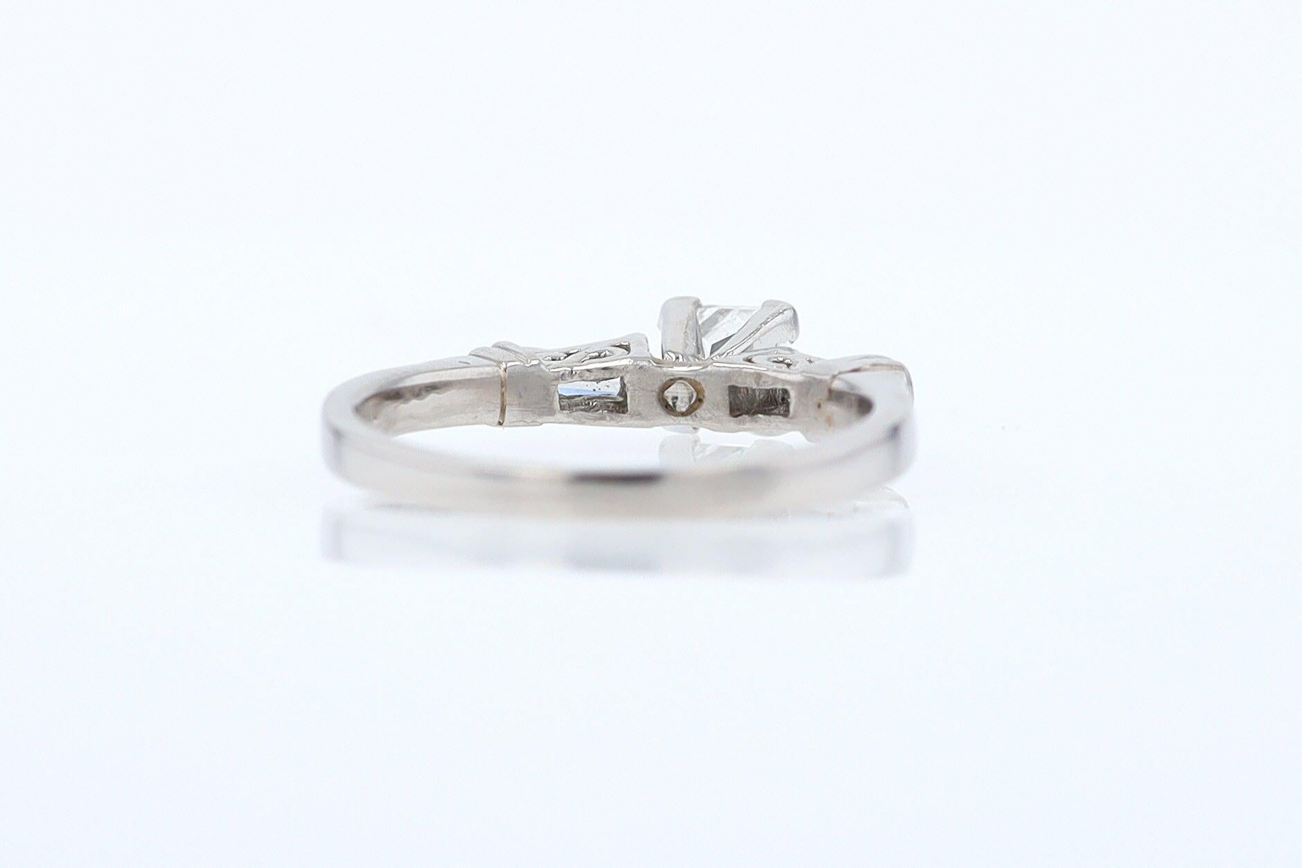 Vintage 1/2 Carat Petite Princess Cut Diamond Engagement Ring