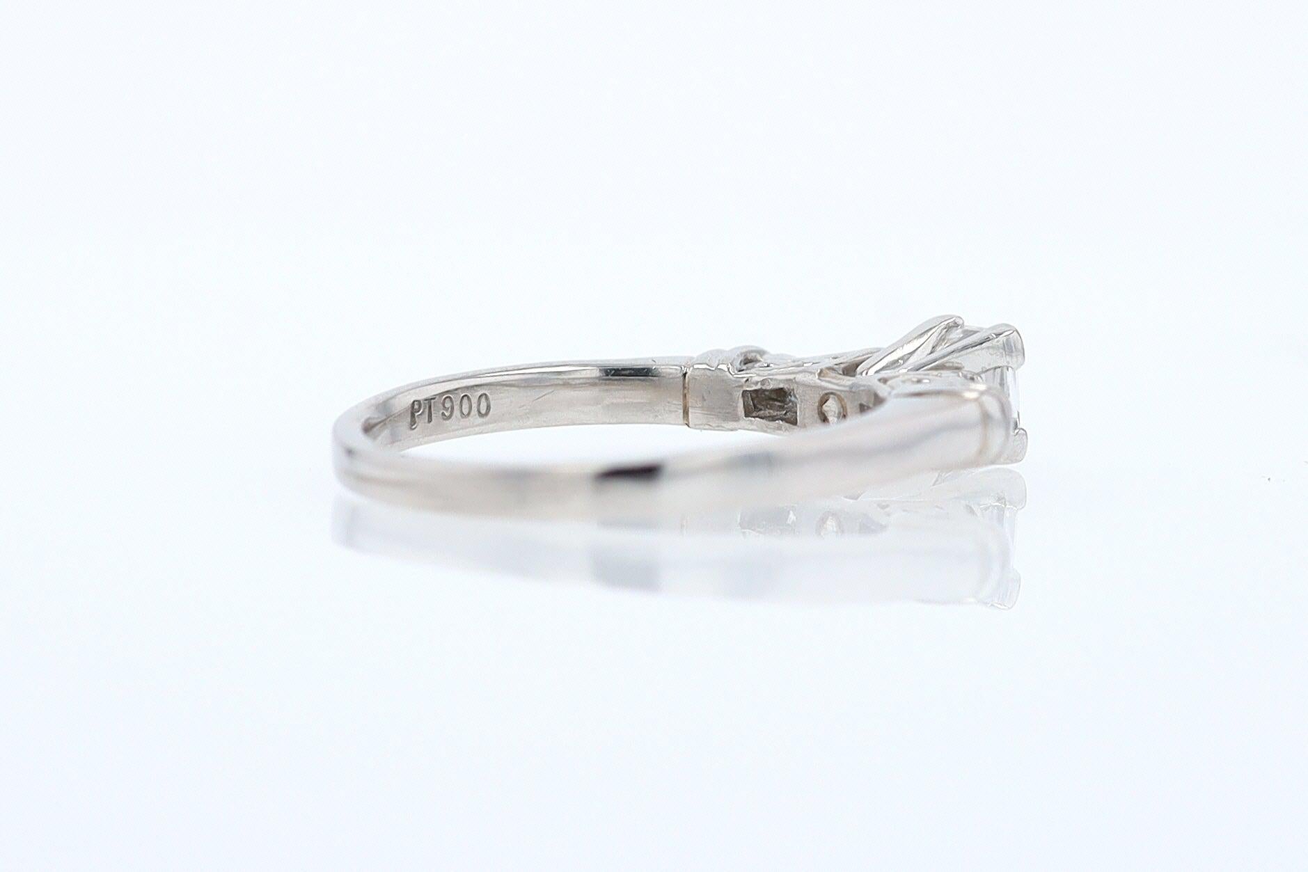 Vintage 1/2 Carat Petite Princess Cut Diamond Engagement Ring