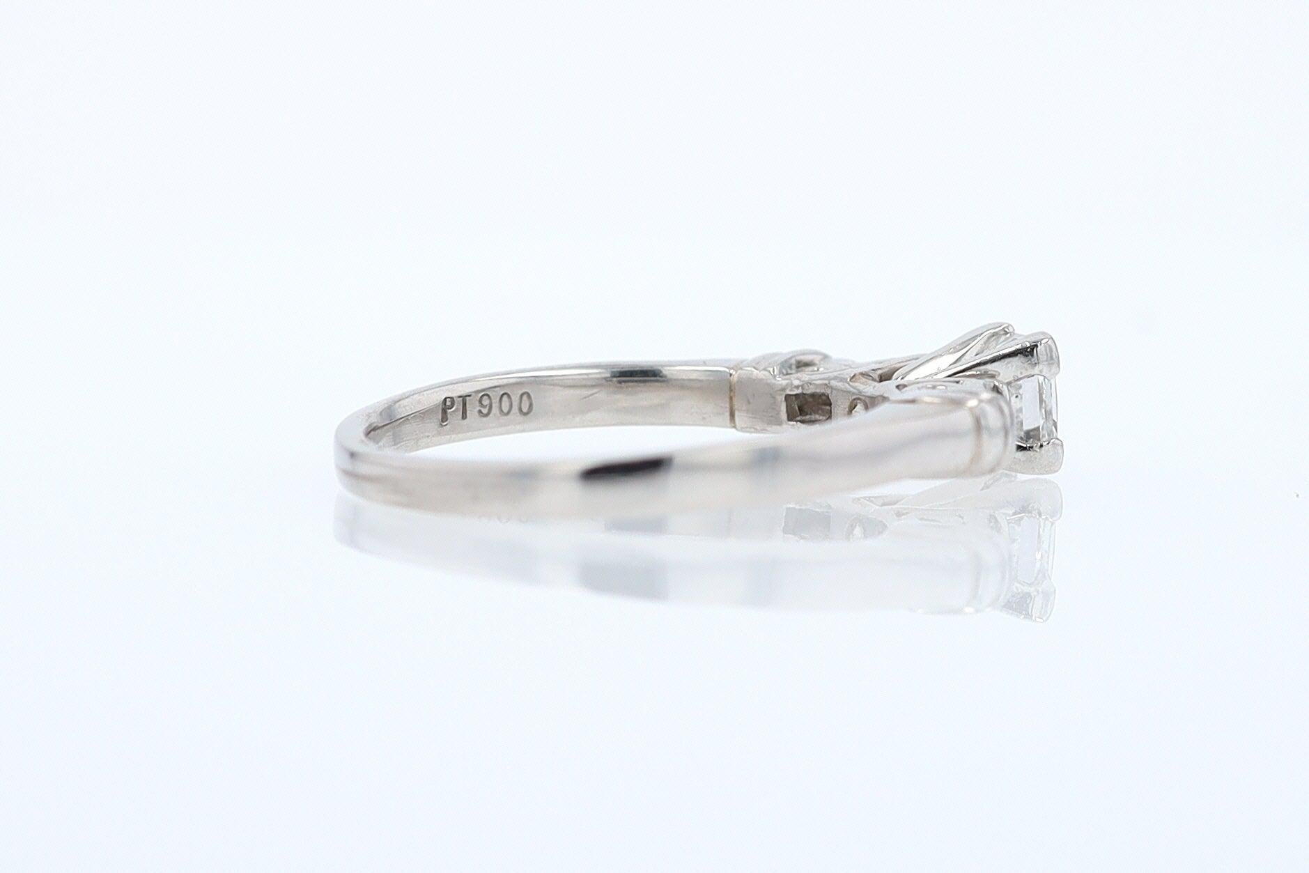 Vintage 1/2 Carat Petite Princess Cut Diamond Engagement Ring