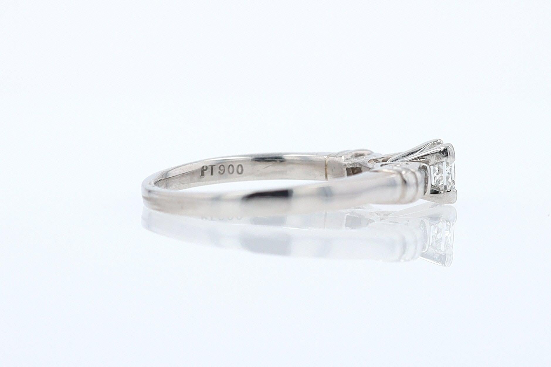 Vintage 1/2 Carat Petite Princess Cut Diamond Engagement Ring