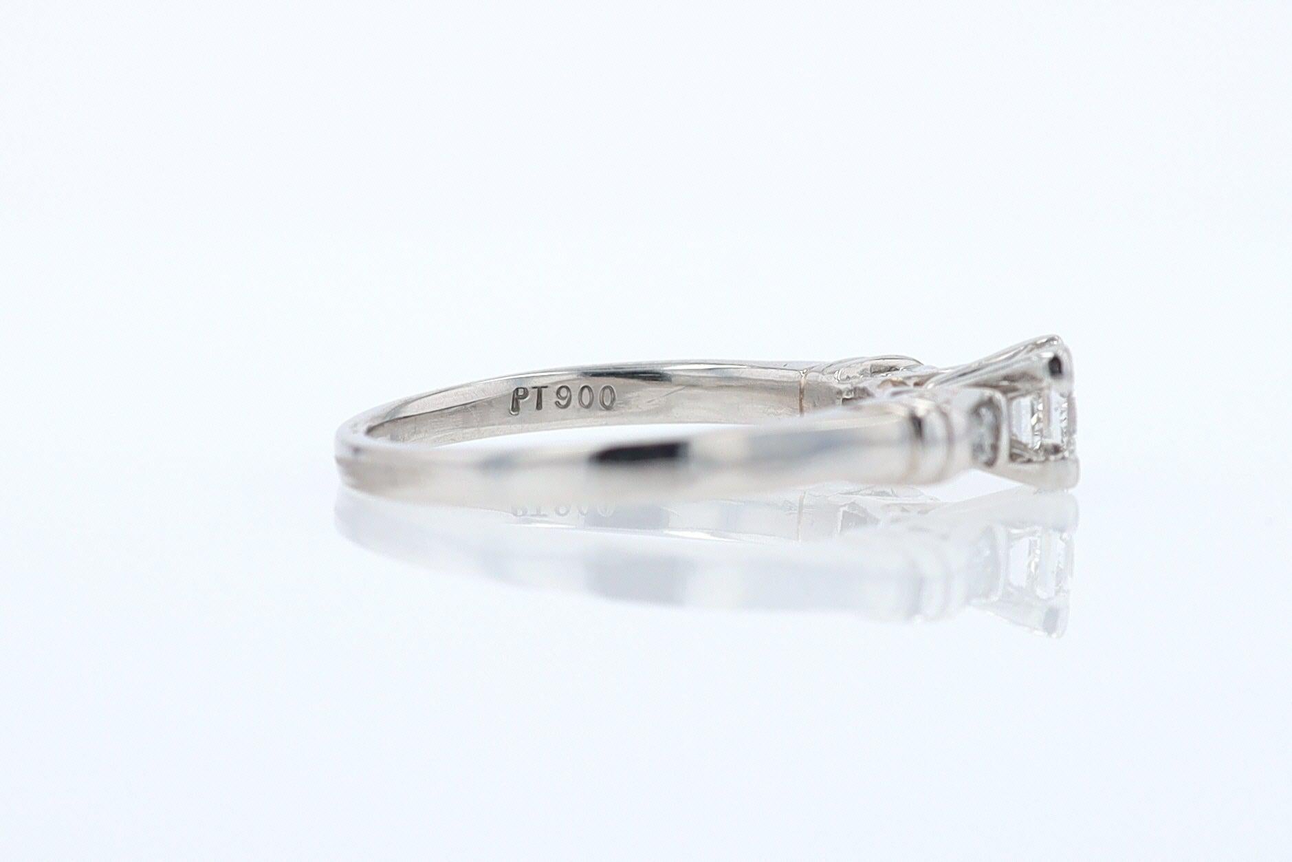 Vintage 1/2 Carat Petite Princess Cut Diamond Engagement Ring