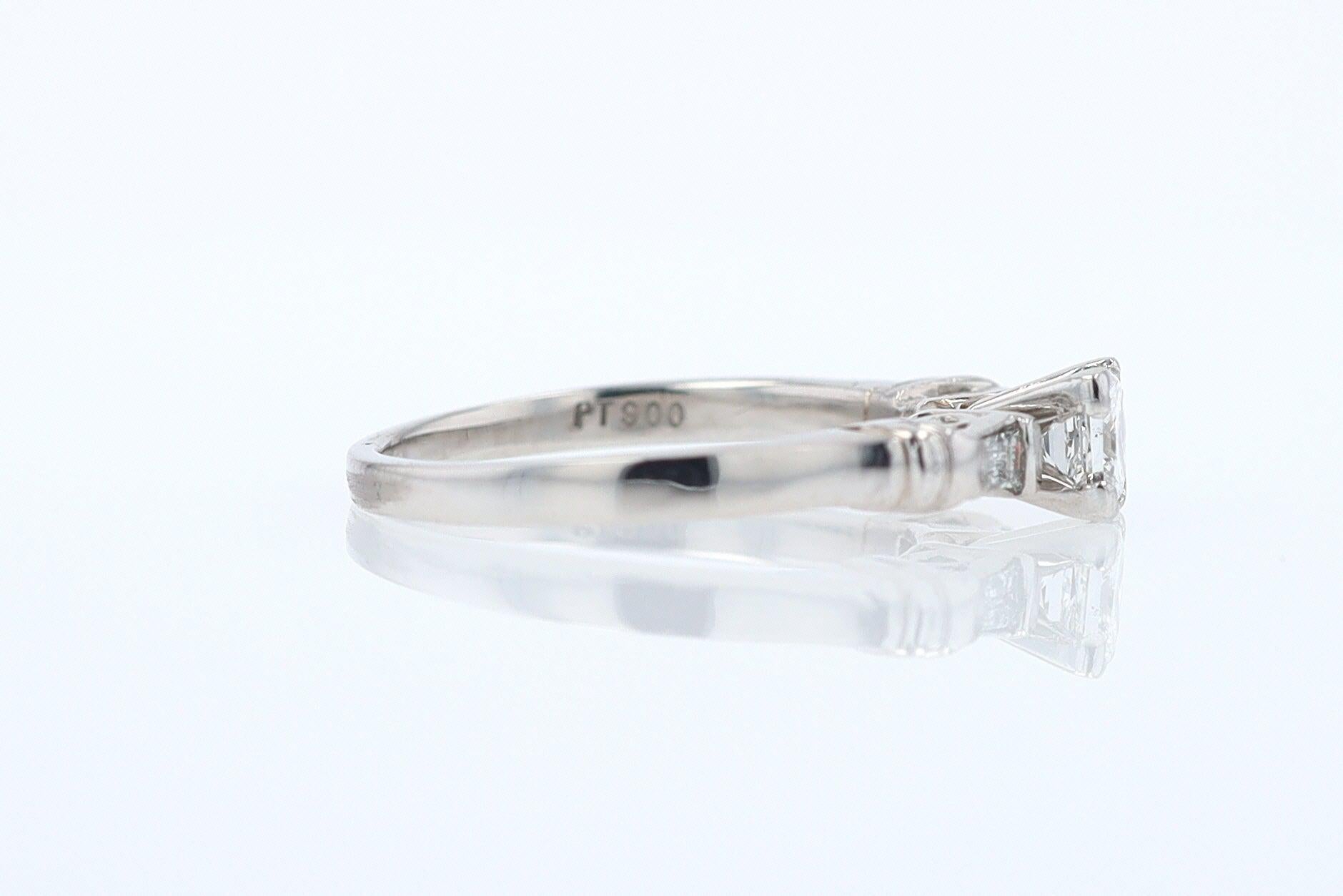 Vintage 1/2 Carat Petite Princess Cut Diamond Engagement Ring