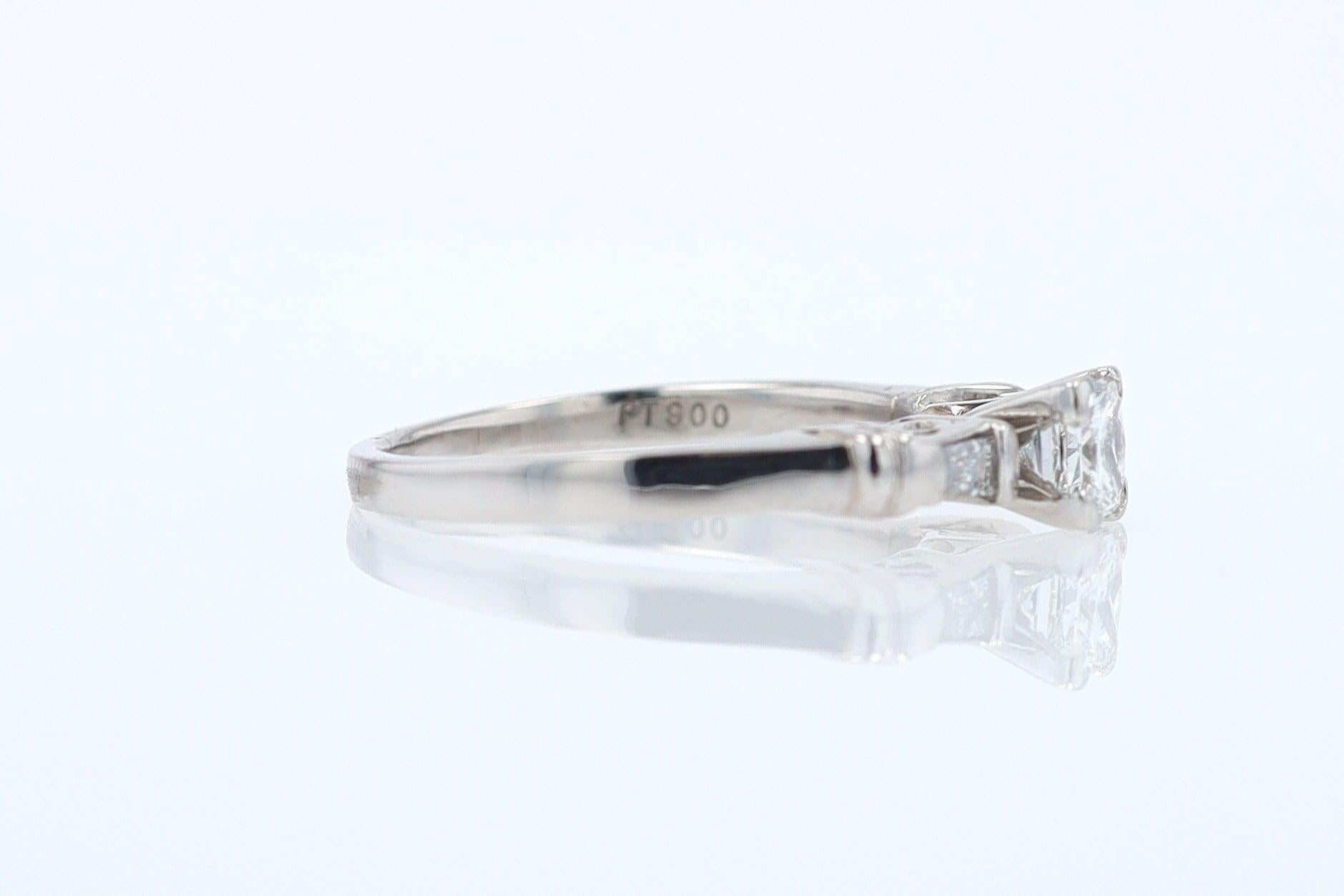 Vintage 1/2 Carat Petite Princess Cut Diamond Engagement Ring