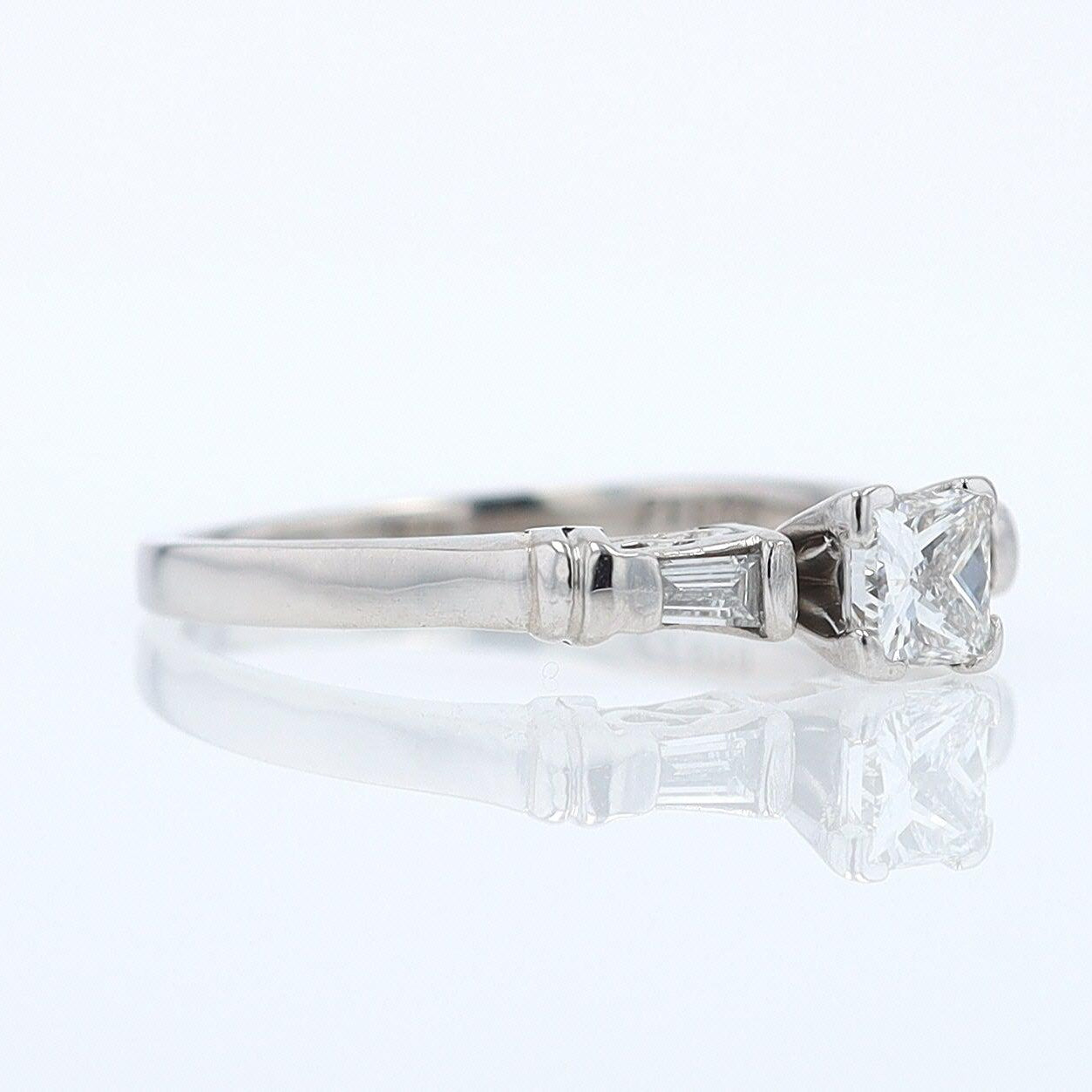 Vintage 1/2 Carat Petite Princess Cut Diamond Engagement Ring
