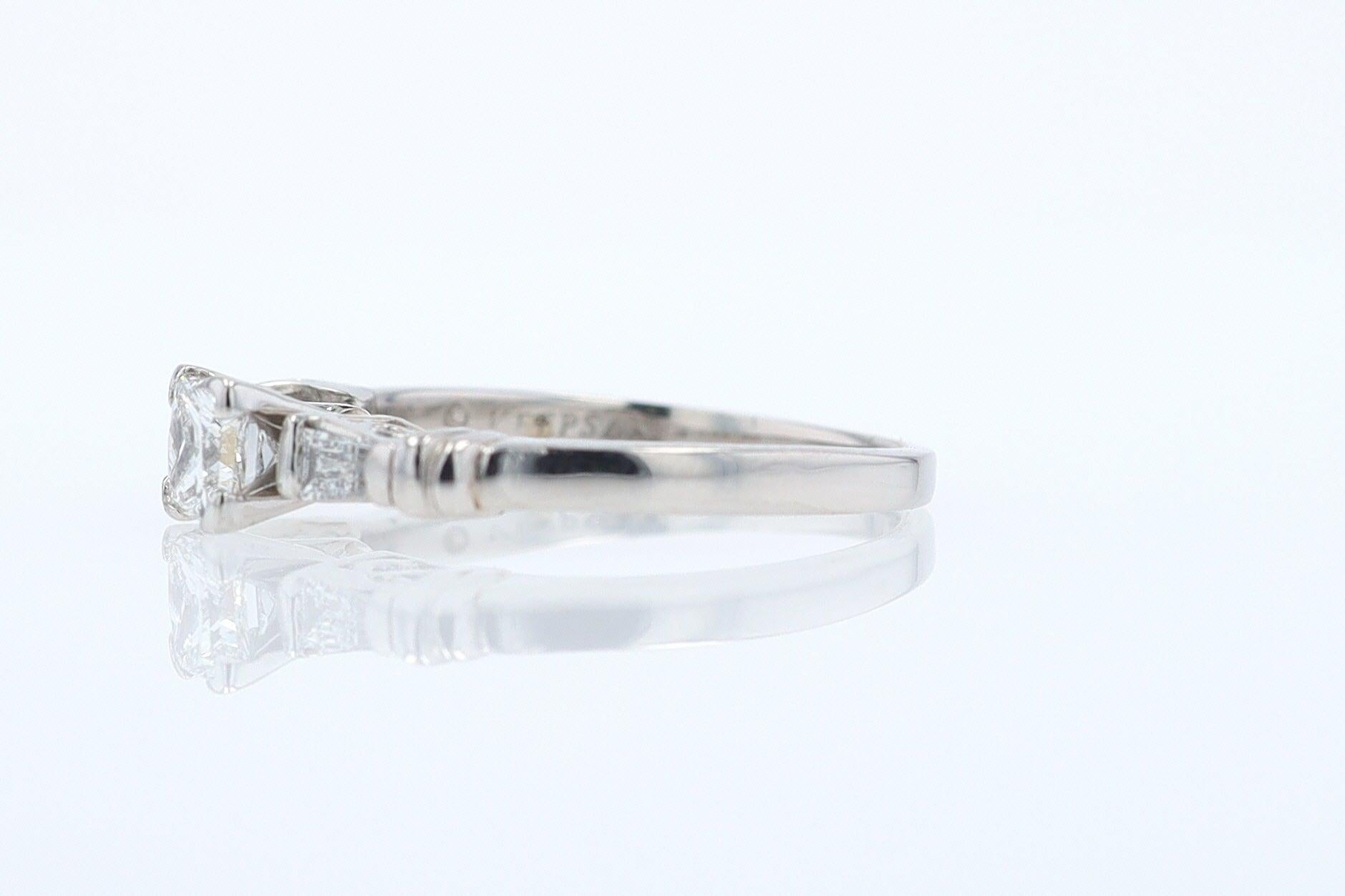 Vintage 1/2 Carat Petite Princess Cut Diamond Engagement Ring