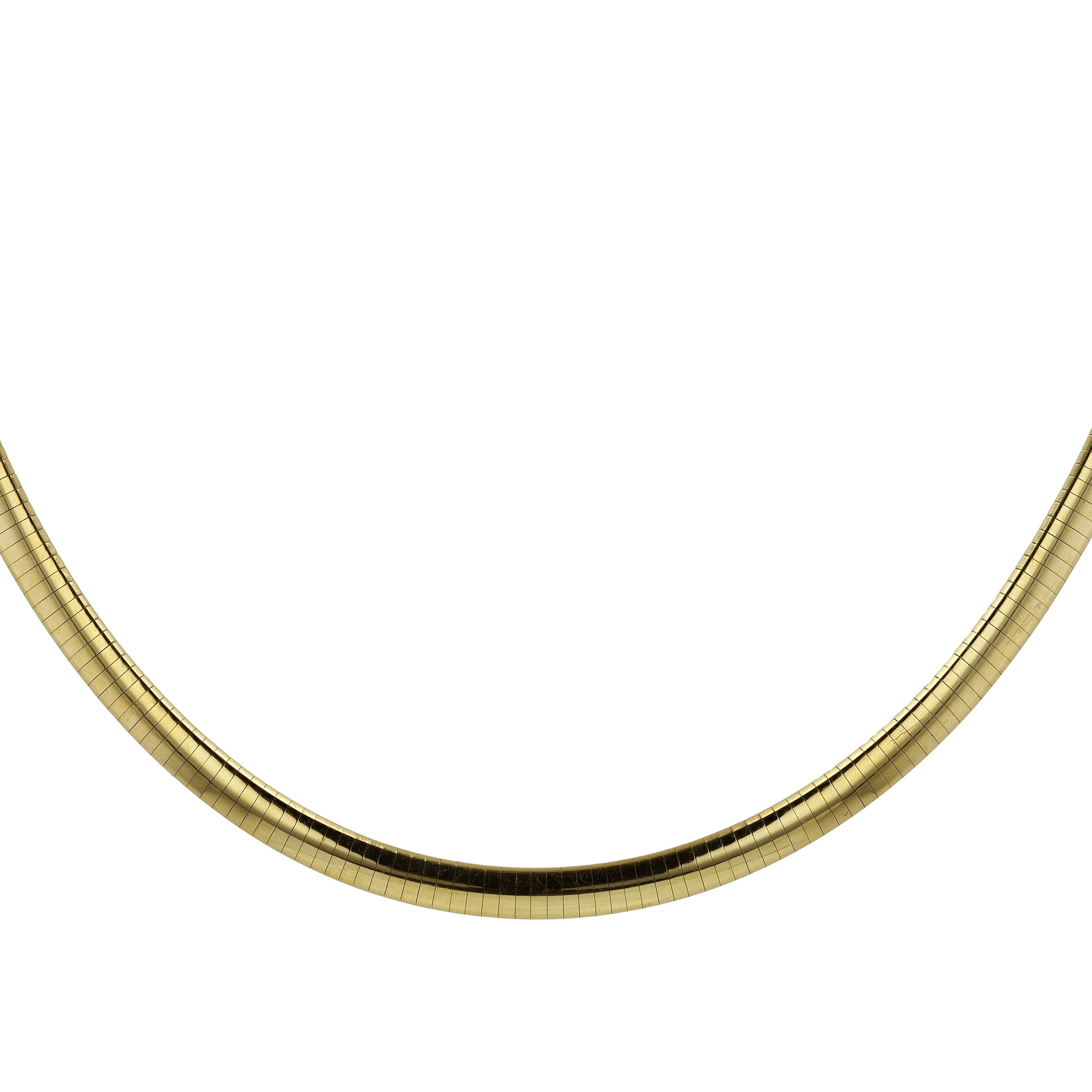 Vintage 14 Karat Yellow Gold Wide Omega Necklace