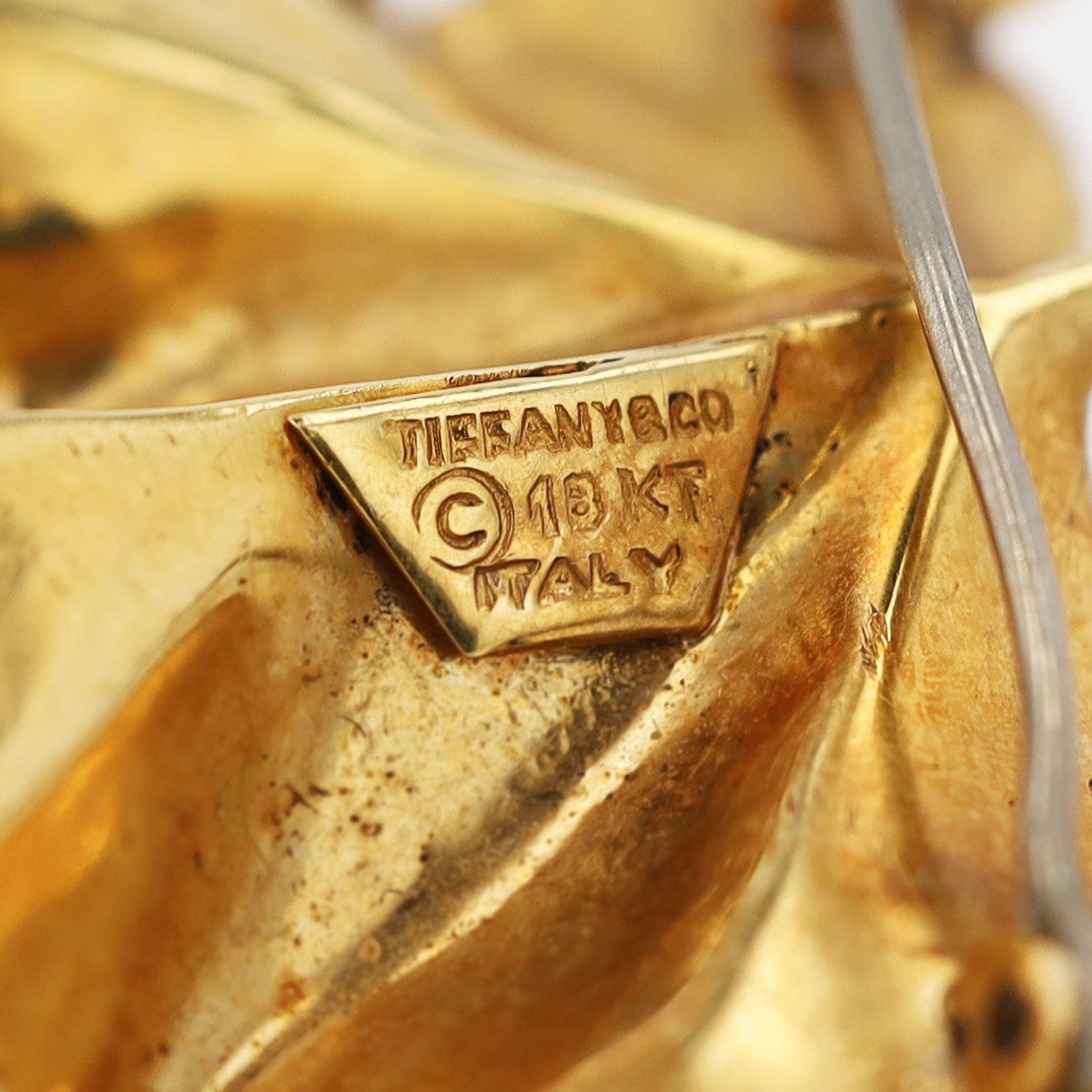 Antique 18k Gold Large Tiffany & Co. Grape Leaf Pearl Brooch