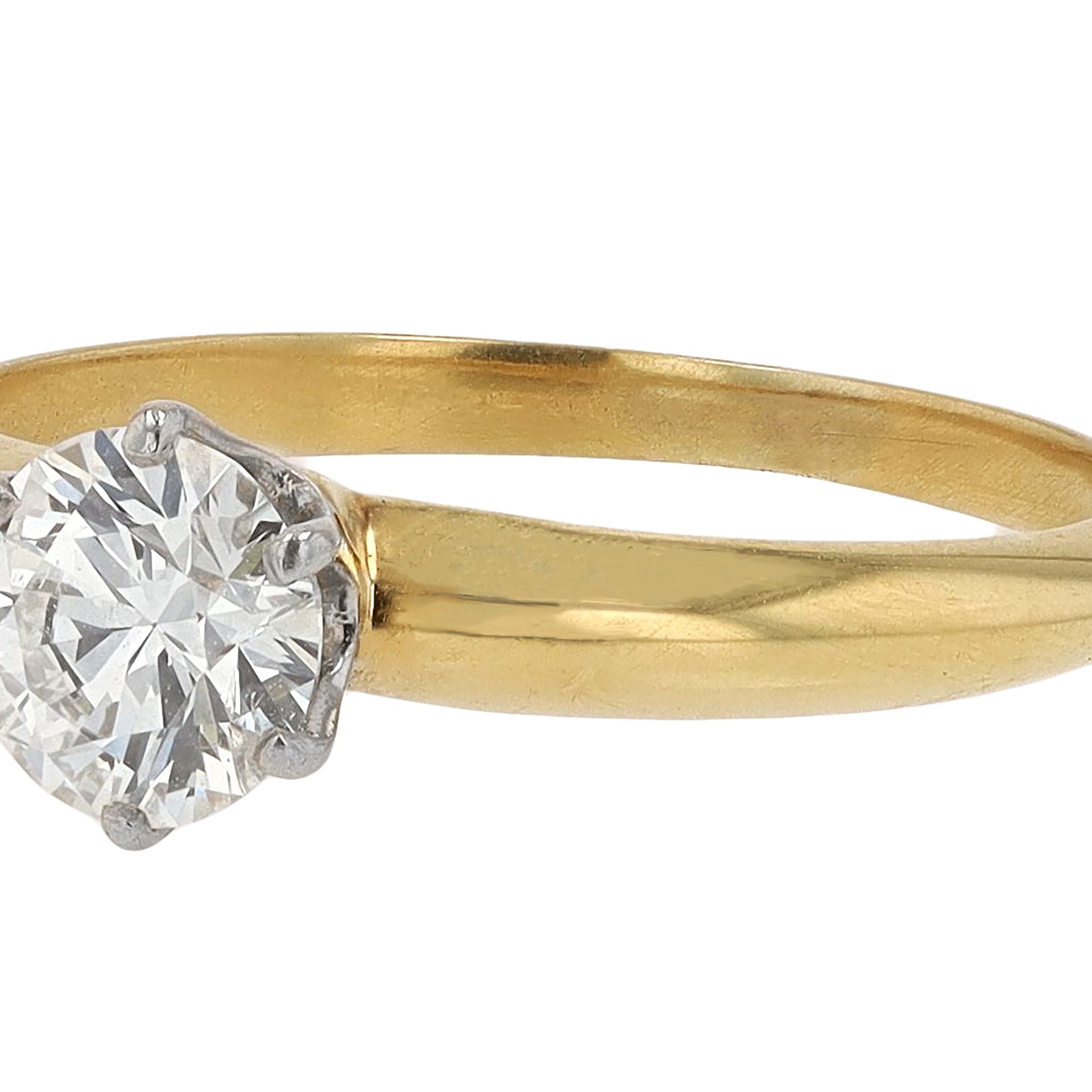 Vintage 18K Yellow Gold Tiffany & Co. Solitaire Diamond Wedding Set