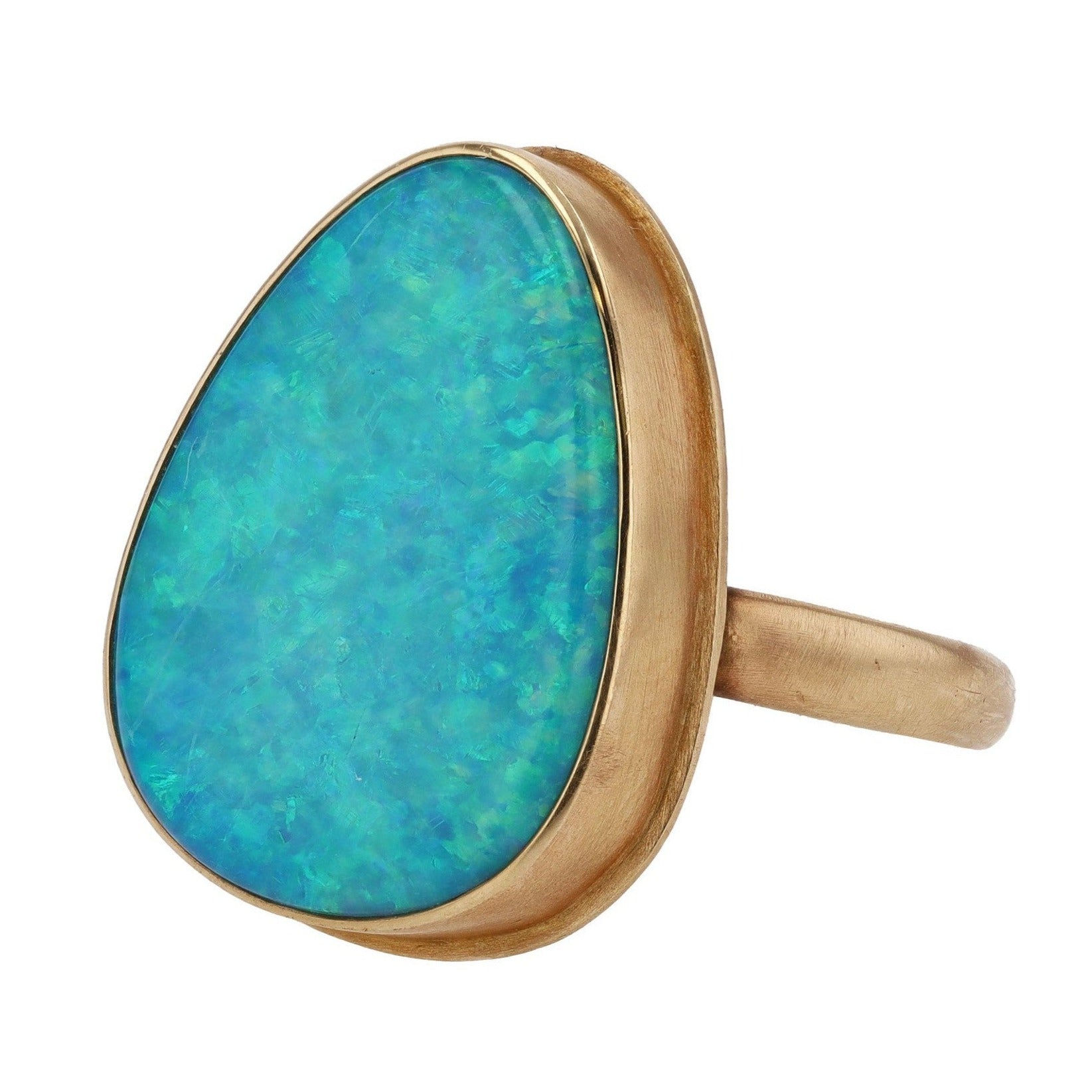 Vintage 1970s 10 Carat Australian Opal Ring