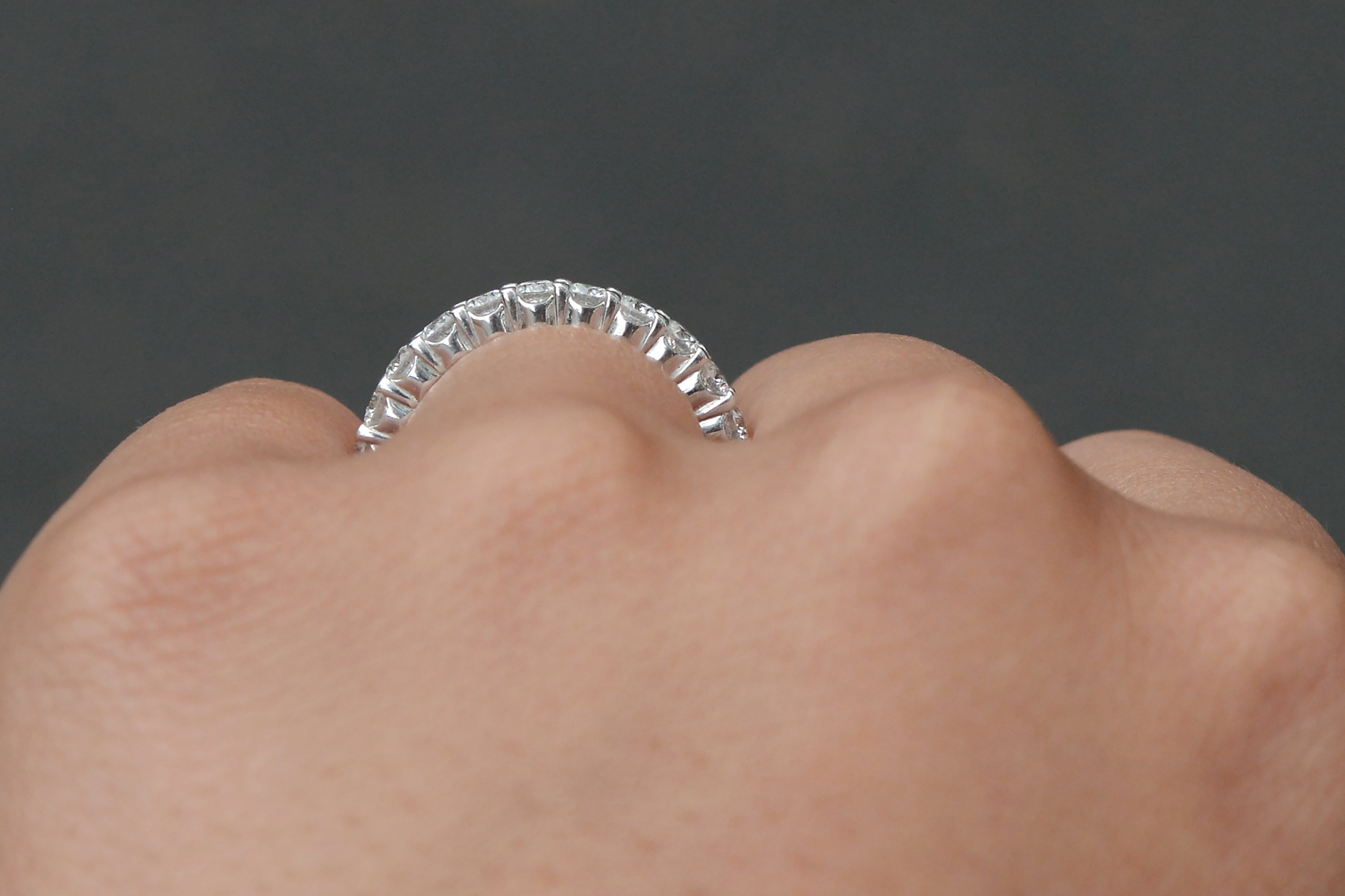 Vintage 1.71 Carat Diamond 18K Eternity Band