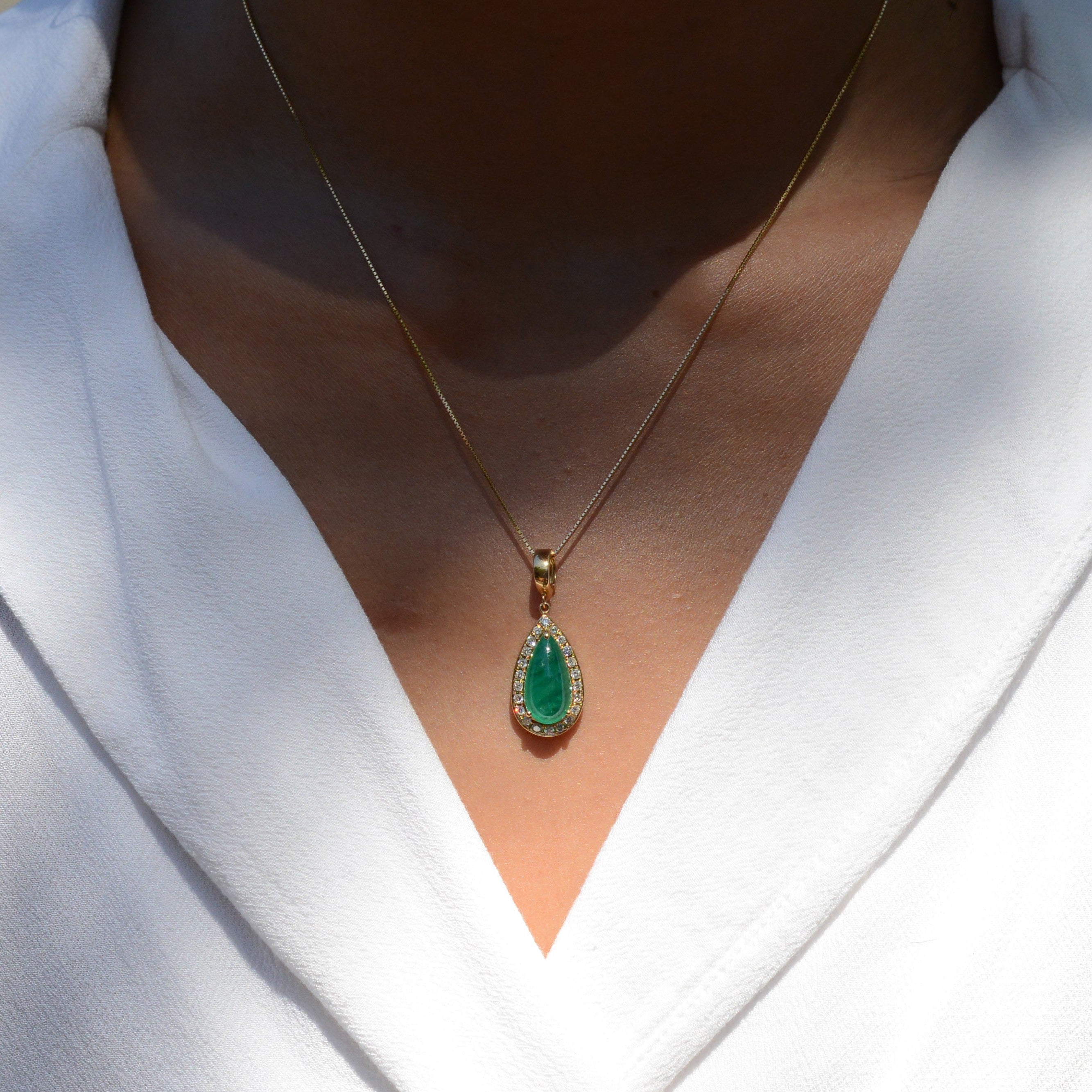Vintage 5 Carat Emerald and Diamond Enhancer Necklace